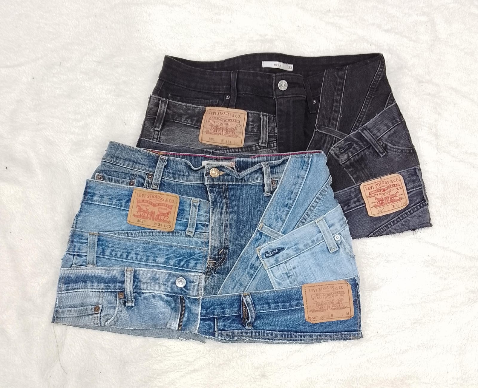 CR3666 Upcycled LEvi's Belted Skirts - 15 Pcs
