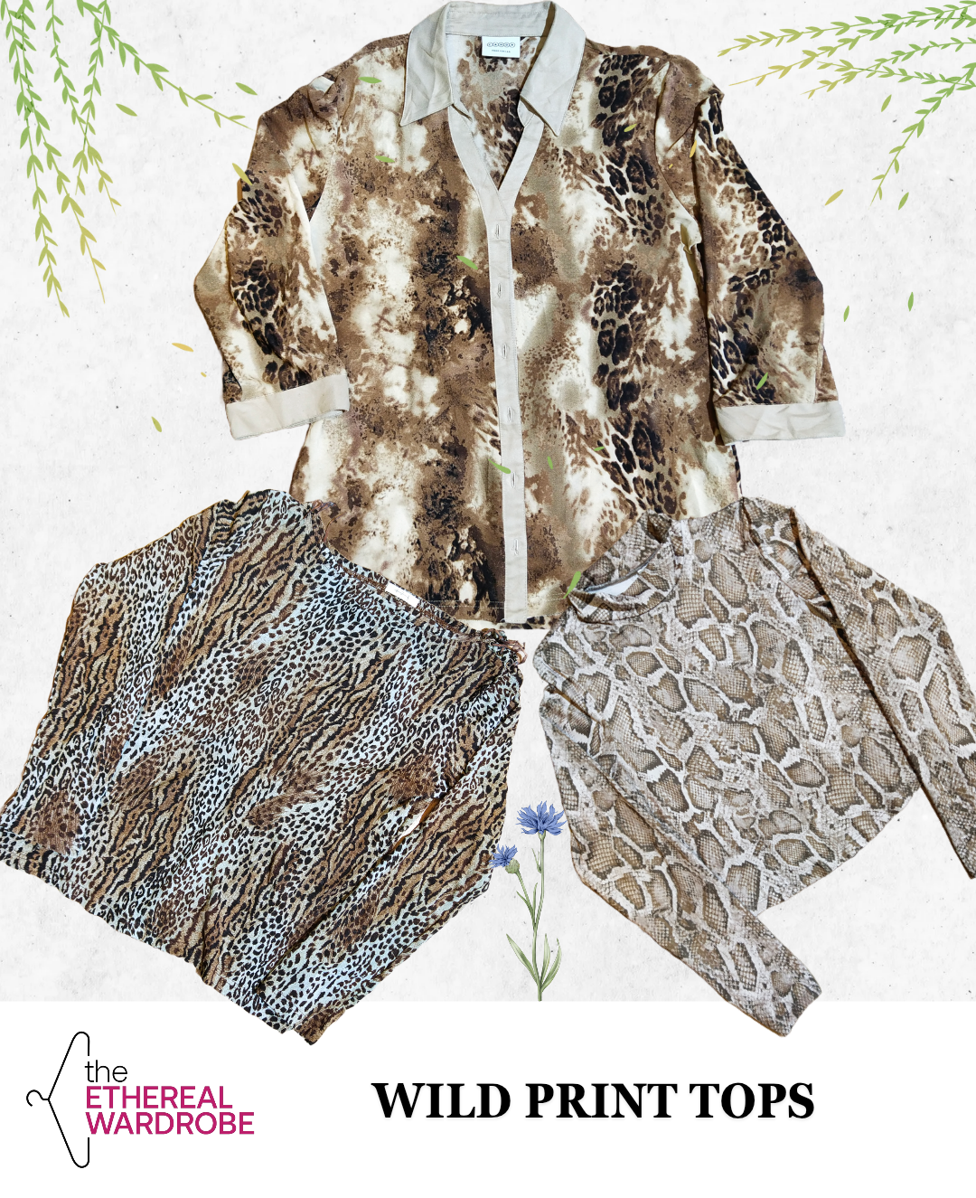 Ensemble de 10 pcs de hauts Wild Print Y2K (RN#122..