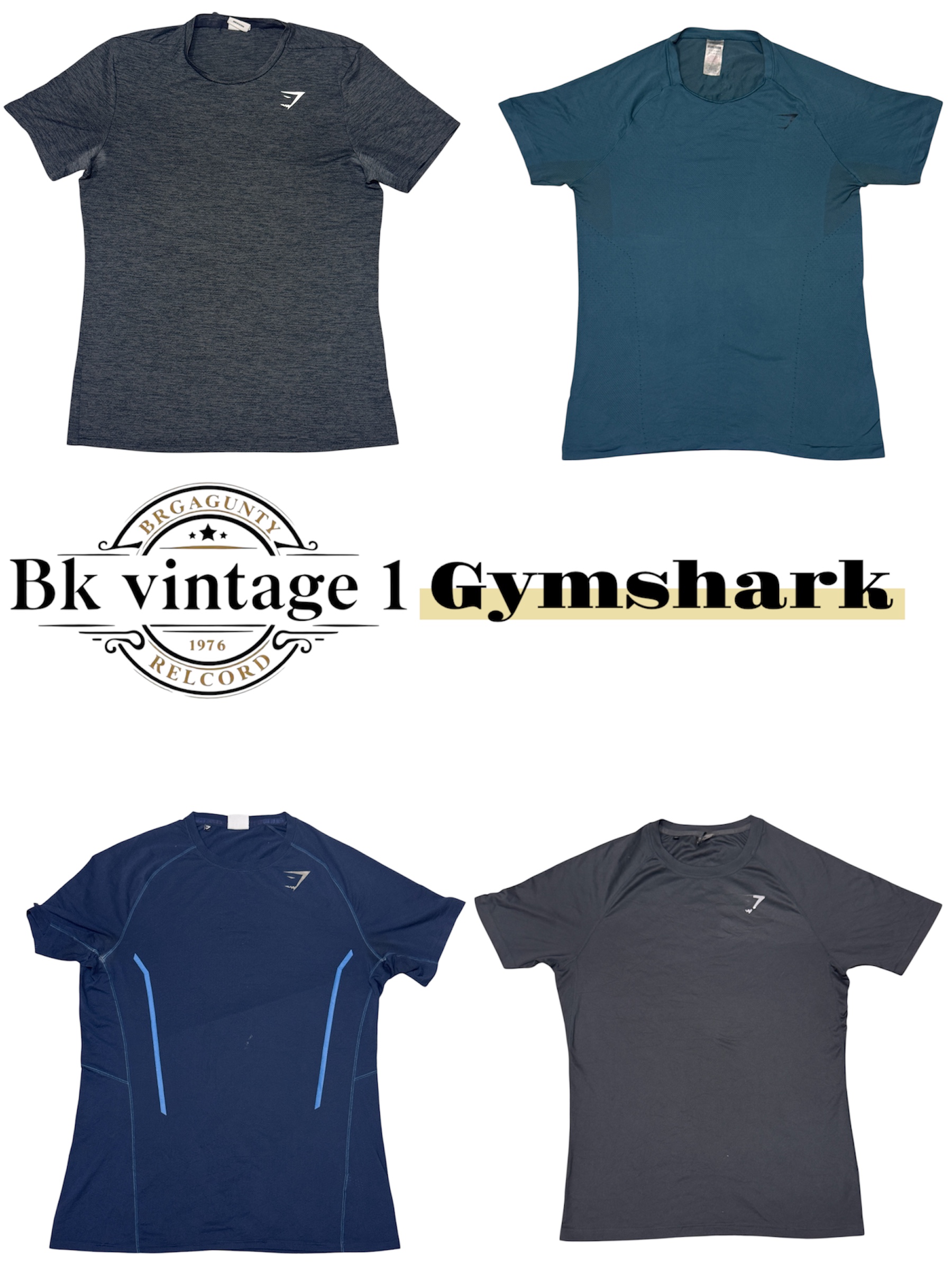 Camisetas Gymshark e macacão Lululemon.