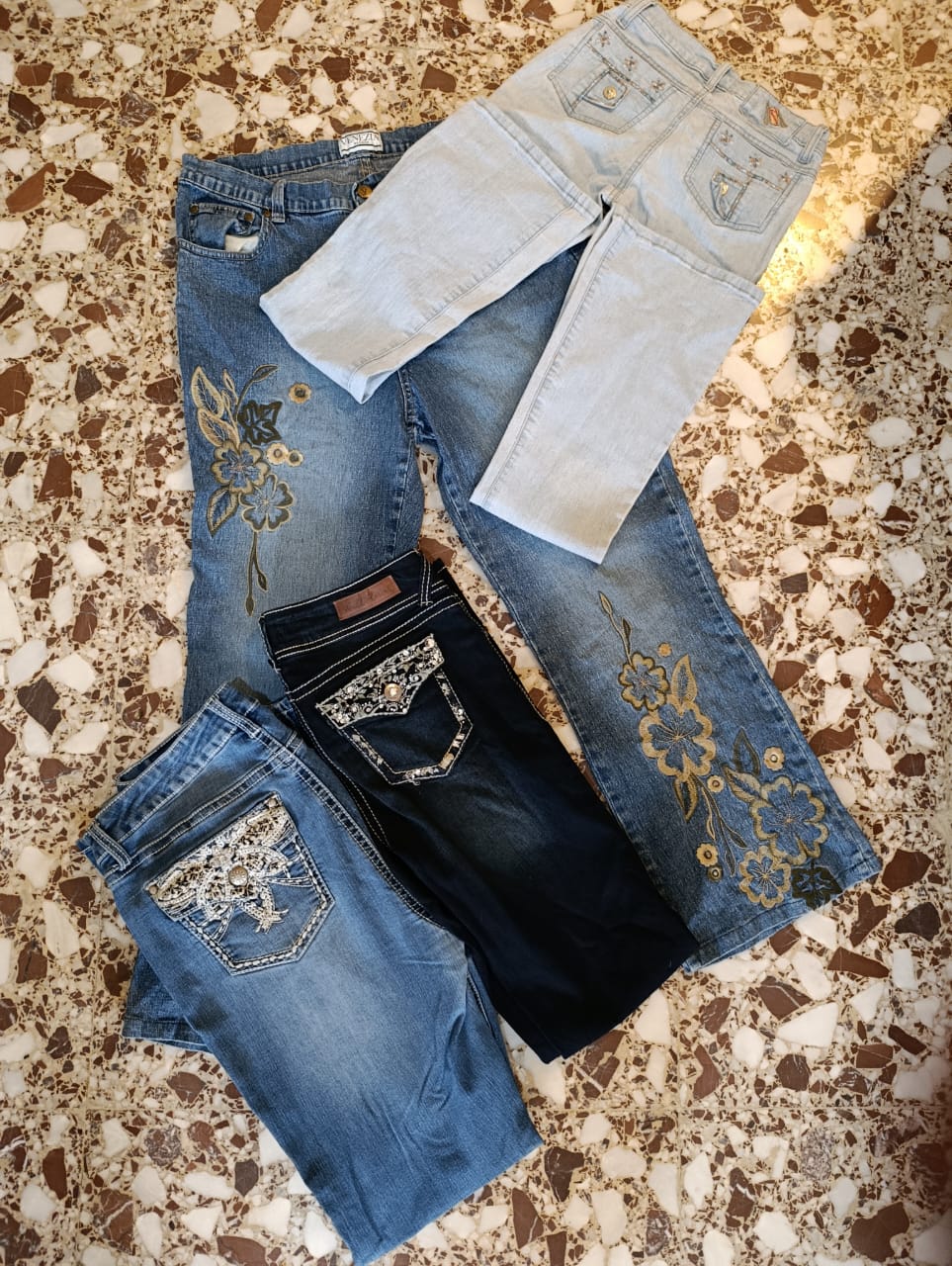 Y2Kジーンズ刺繍