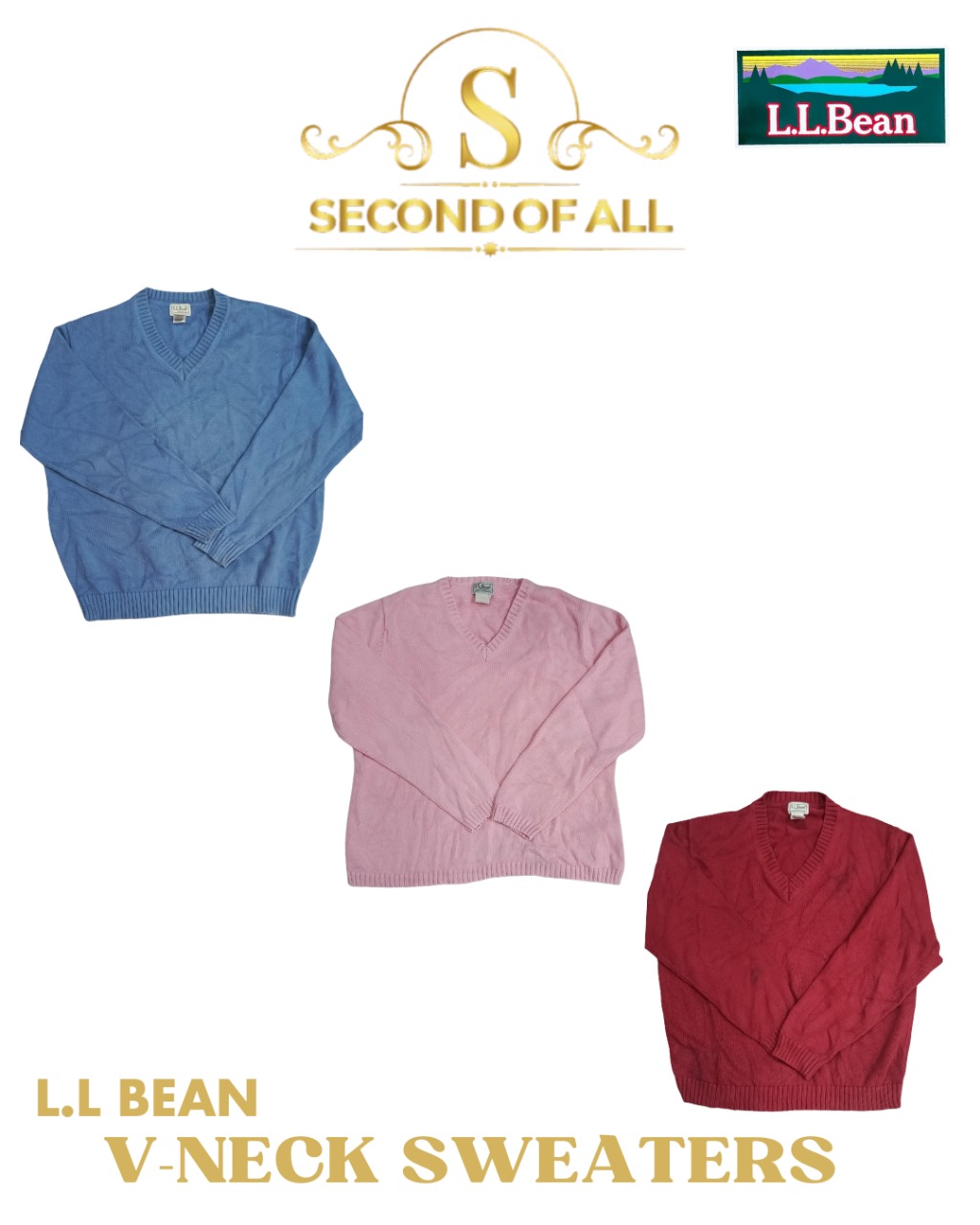 L.l bean Vネックセーター