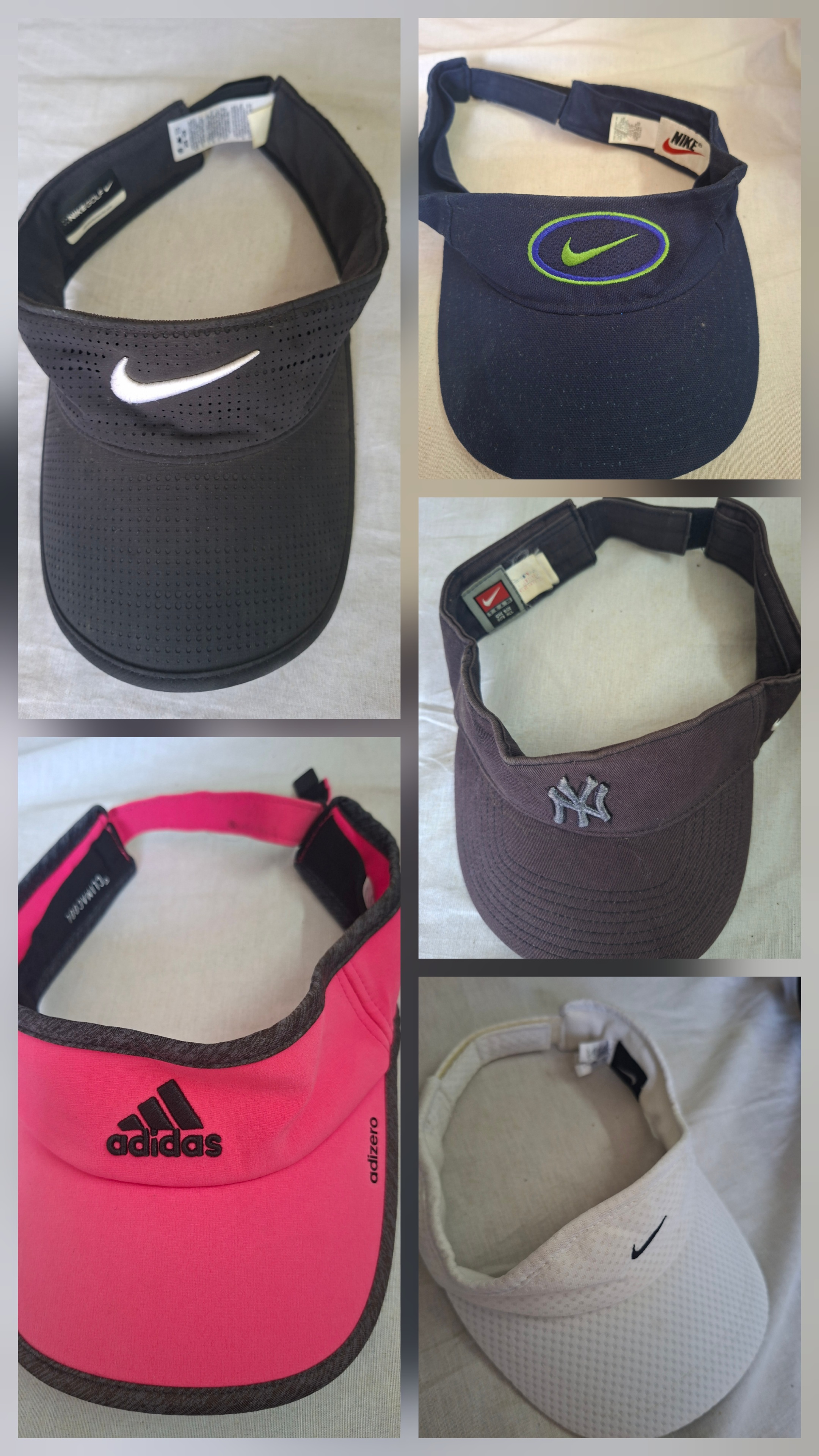 Branded Golf & Tennis Visors, Vintage Mix Half cap..