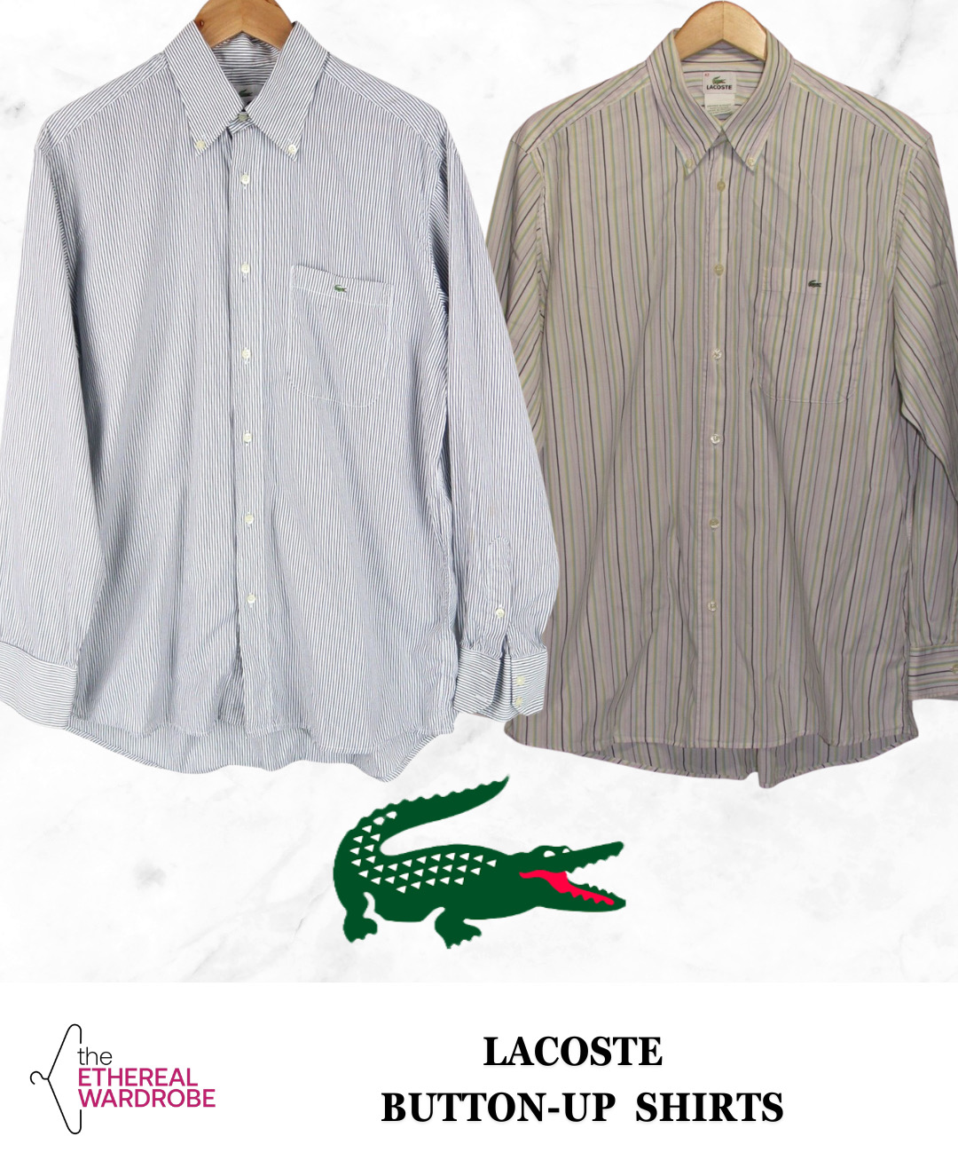 Camisetas de botão de manga longa Lacoste