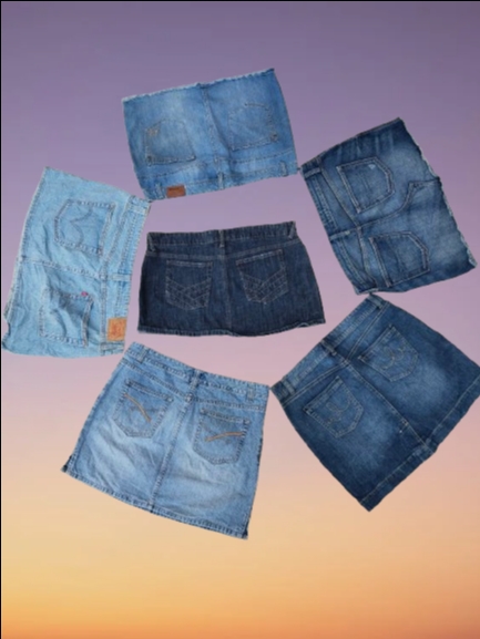 Minissaias de denim oversized (MSK-46)