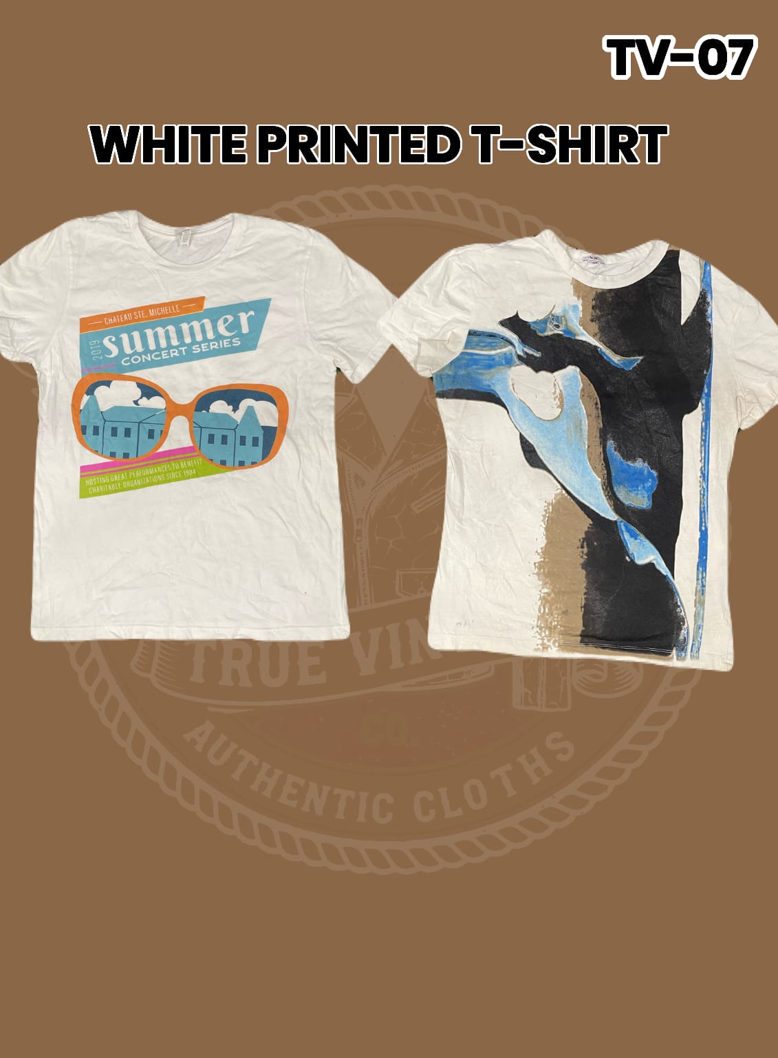 White Printed T-shirt Tv-07