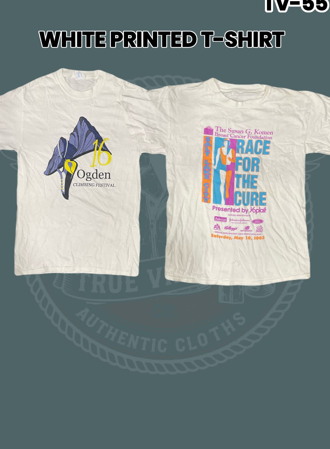 White Printed T-shirt Tv-55