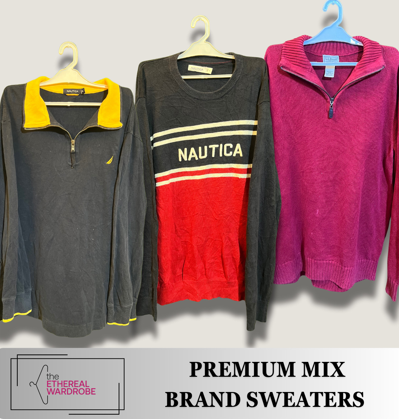 Suéteres da marca Premium Mix, incluindo 1/4 Zip