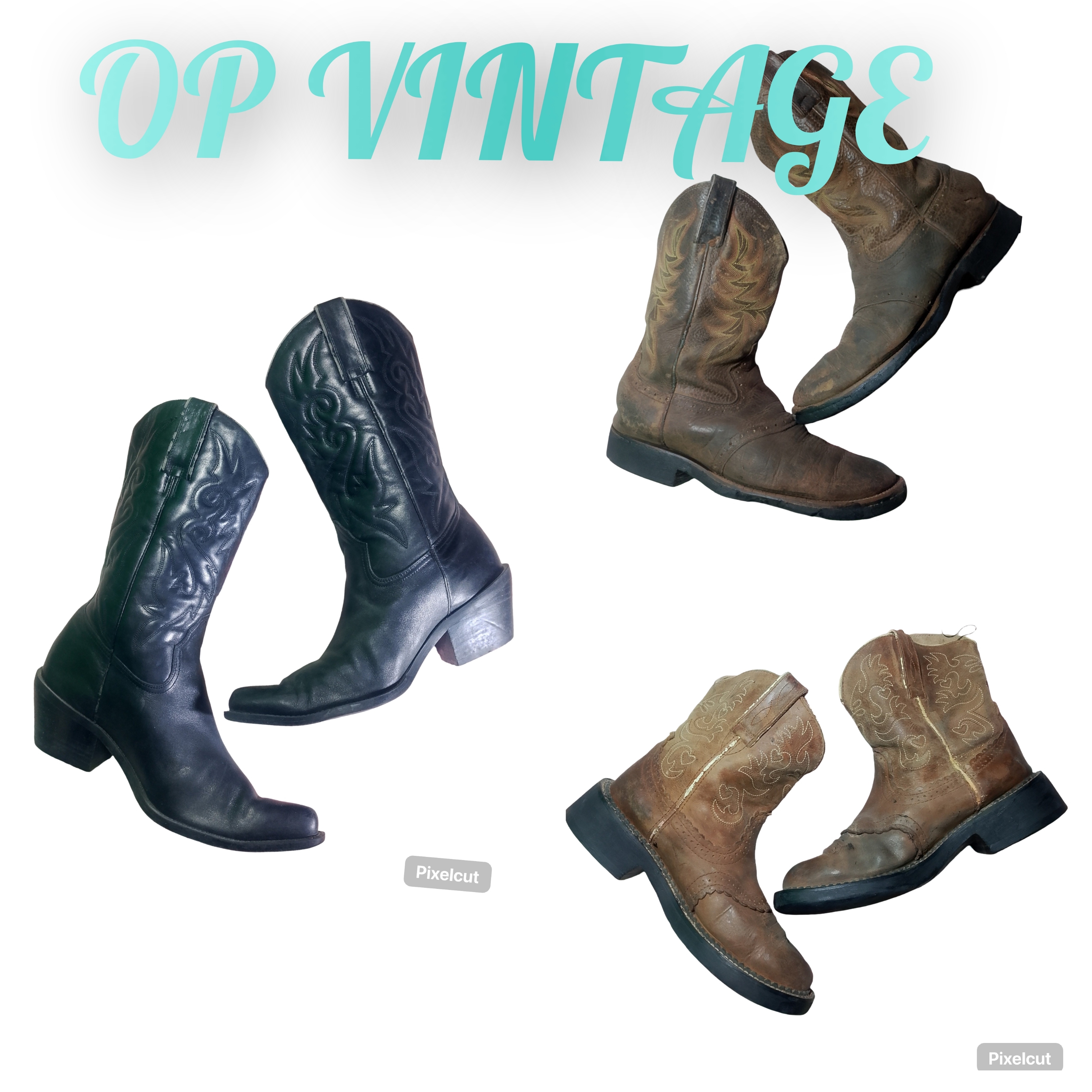 Op vintage 105 Branded cowboy boots