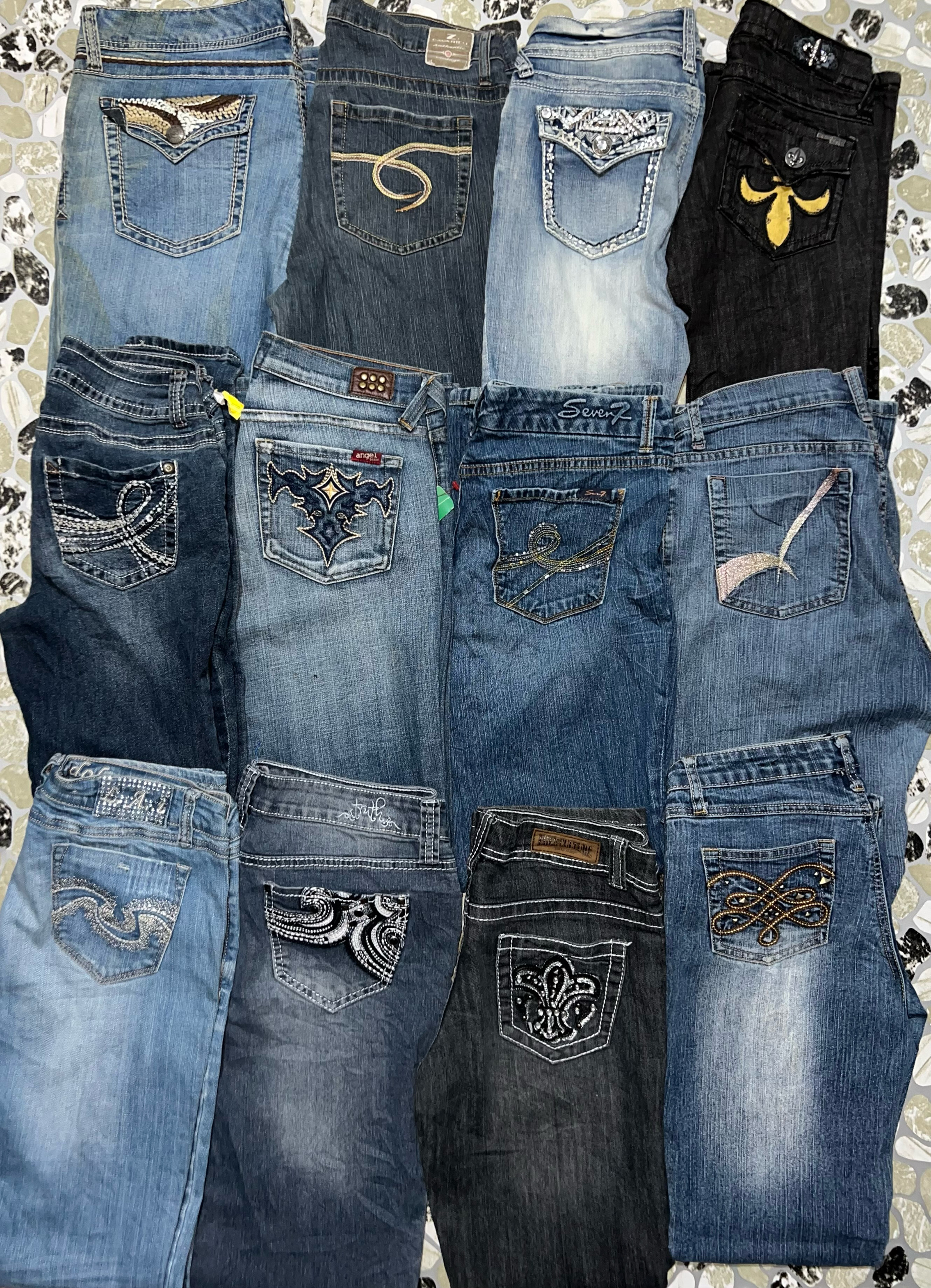 Jean bootcut/flare brodé Y2K