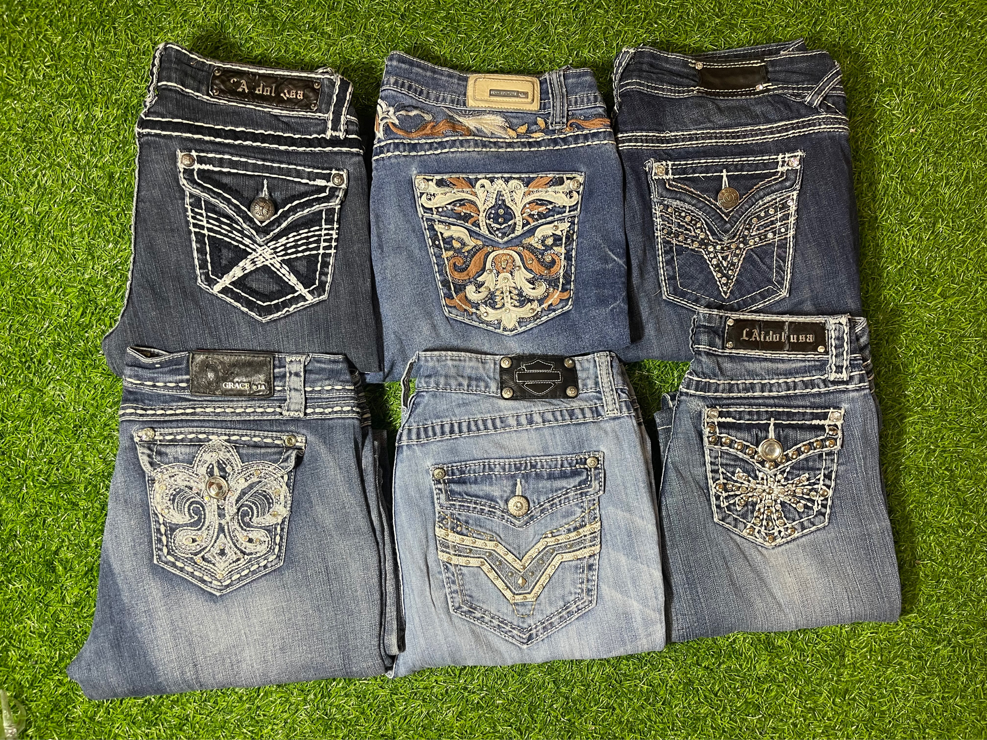 Y2K Embroidered Flared Jeans