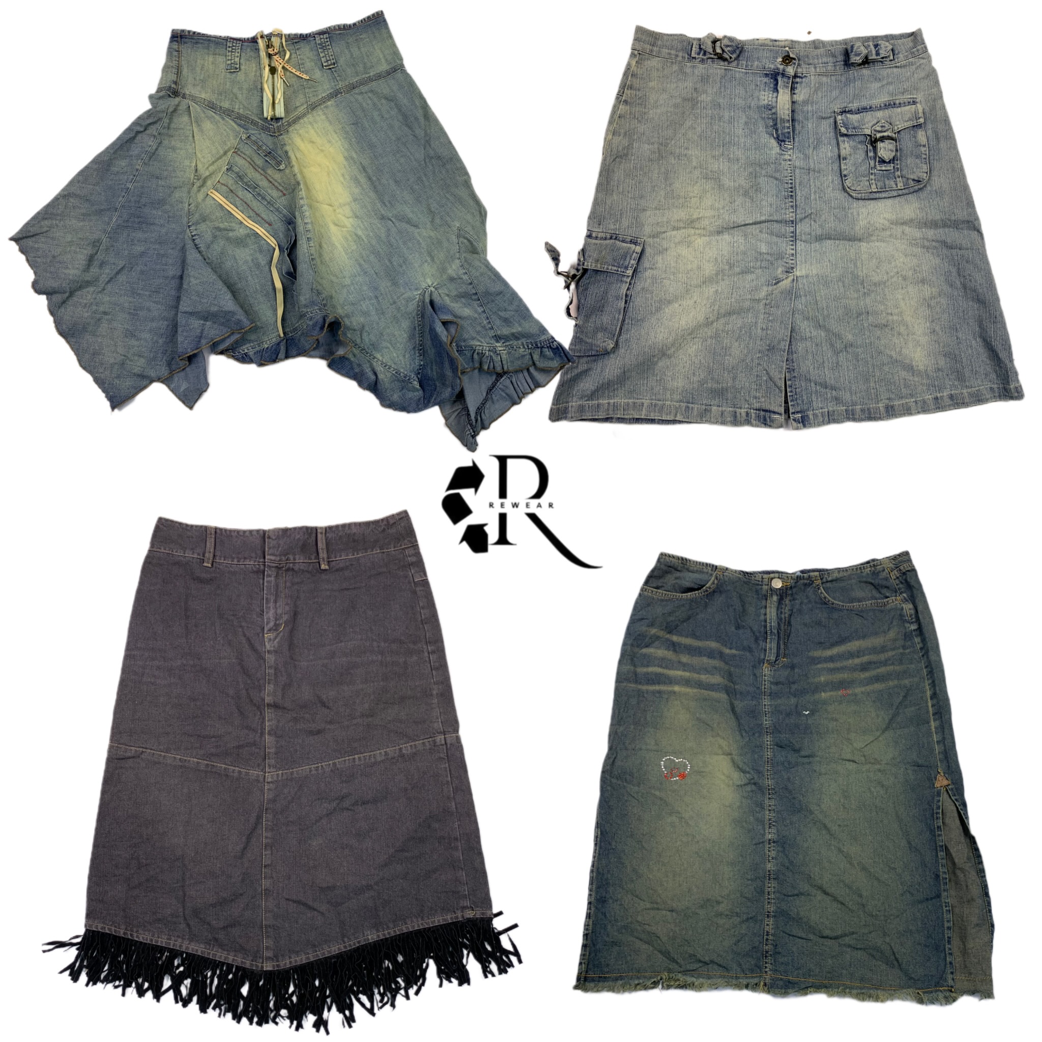 Y2K NYC IT Girl Denim Midi Skirts RW-1372