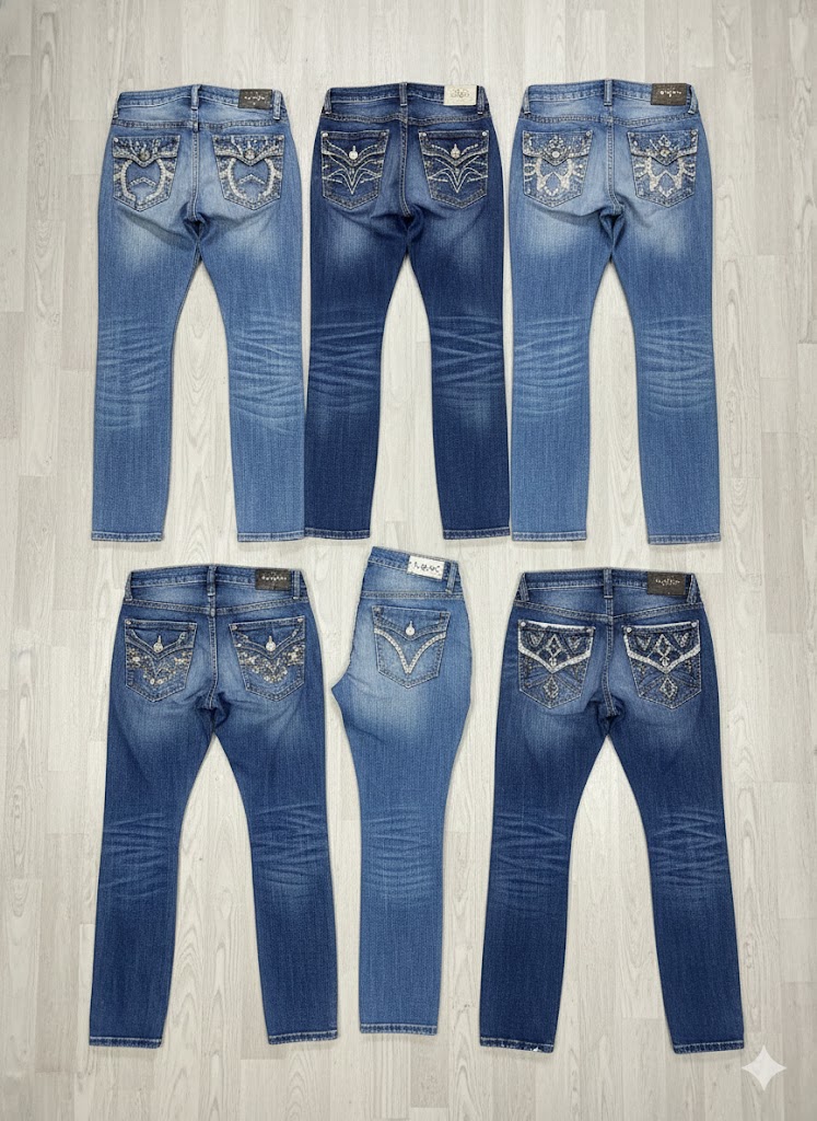 Y2K Embellished Jeans Vintage Embroidery