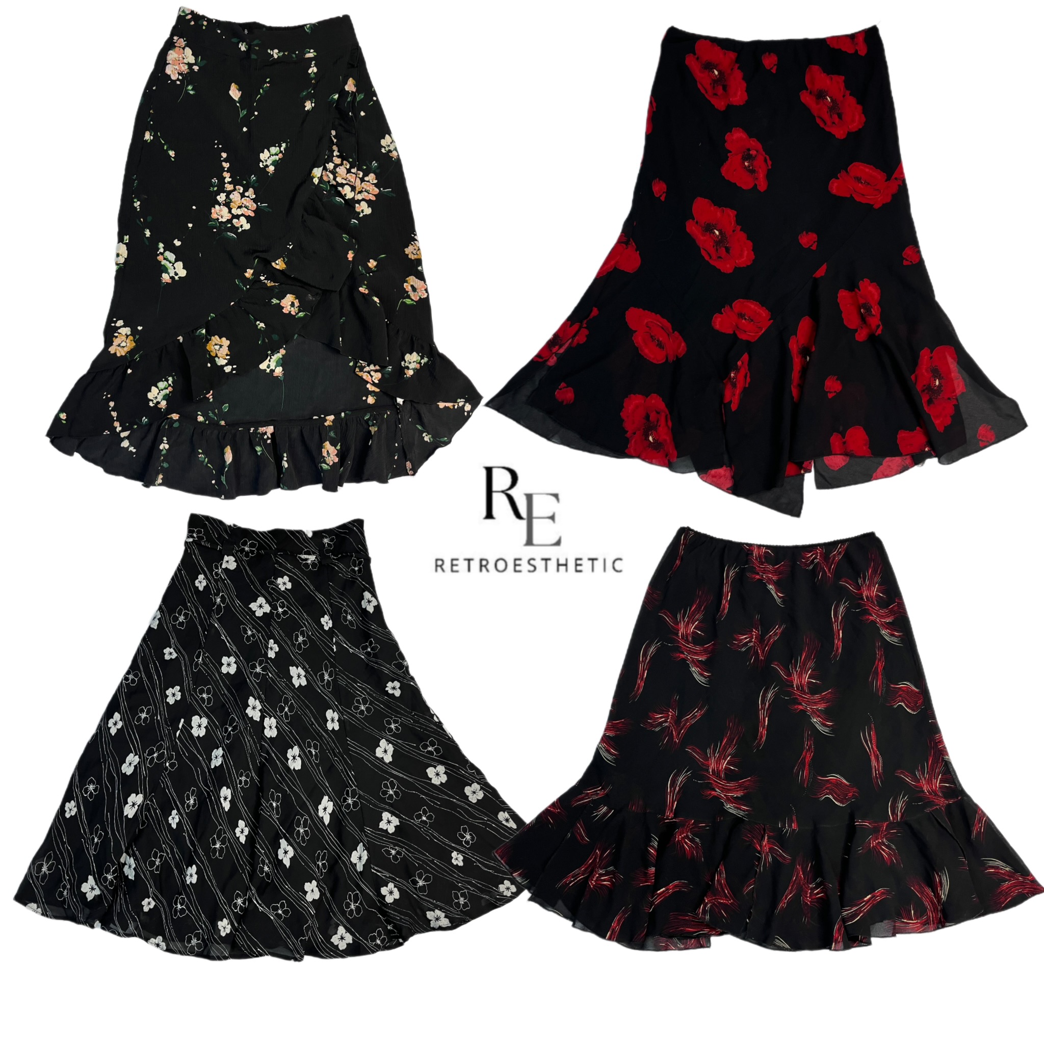 Y2K London Girl Printed Poly Skirts RE-2649