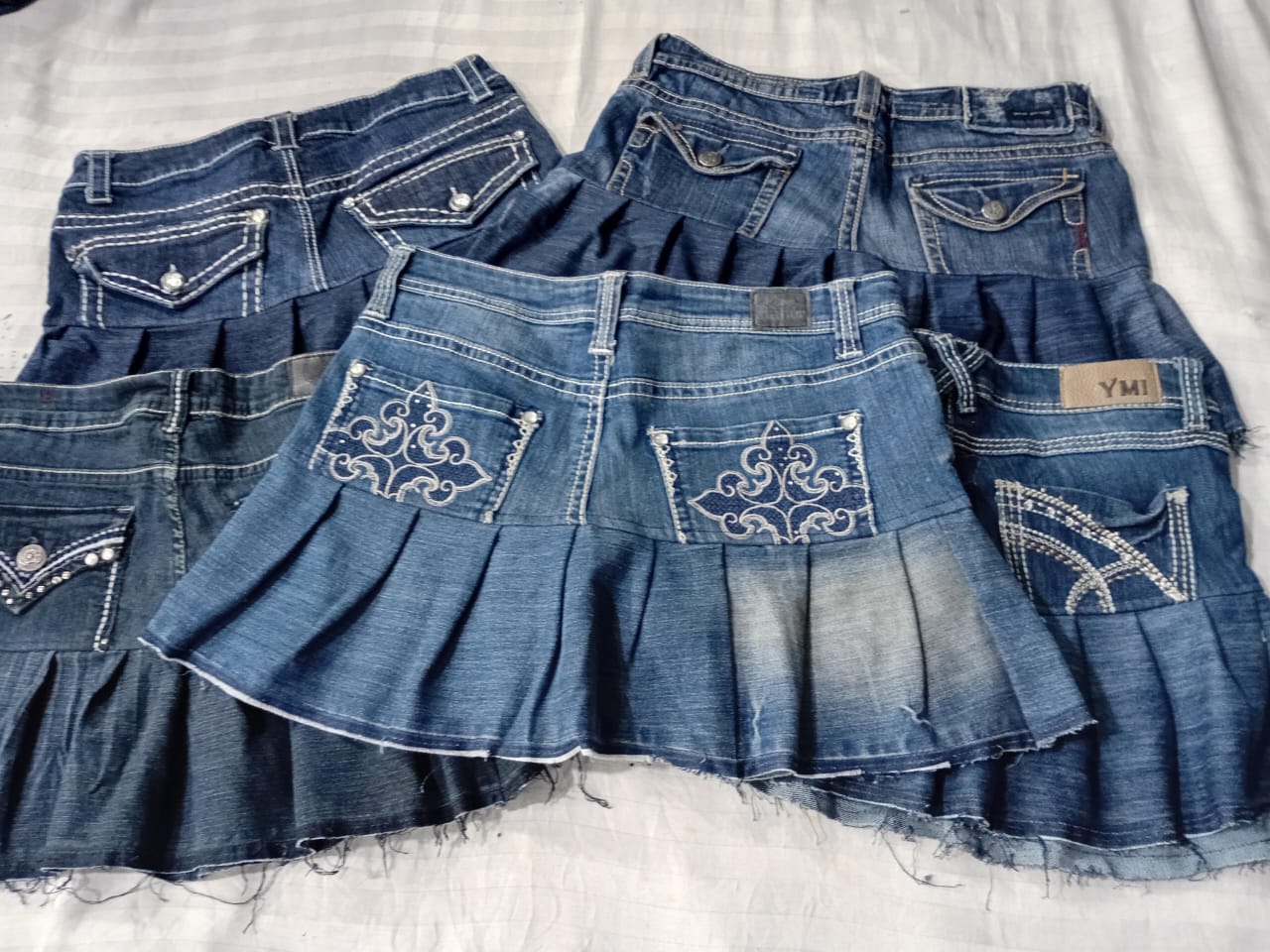 CR5635 Y2K Style Upcycled Flare Skirt