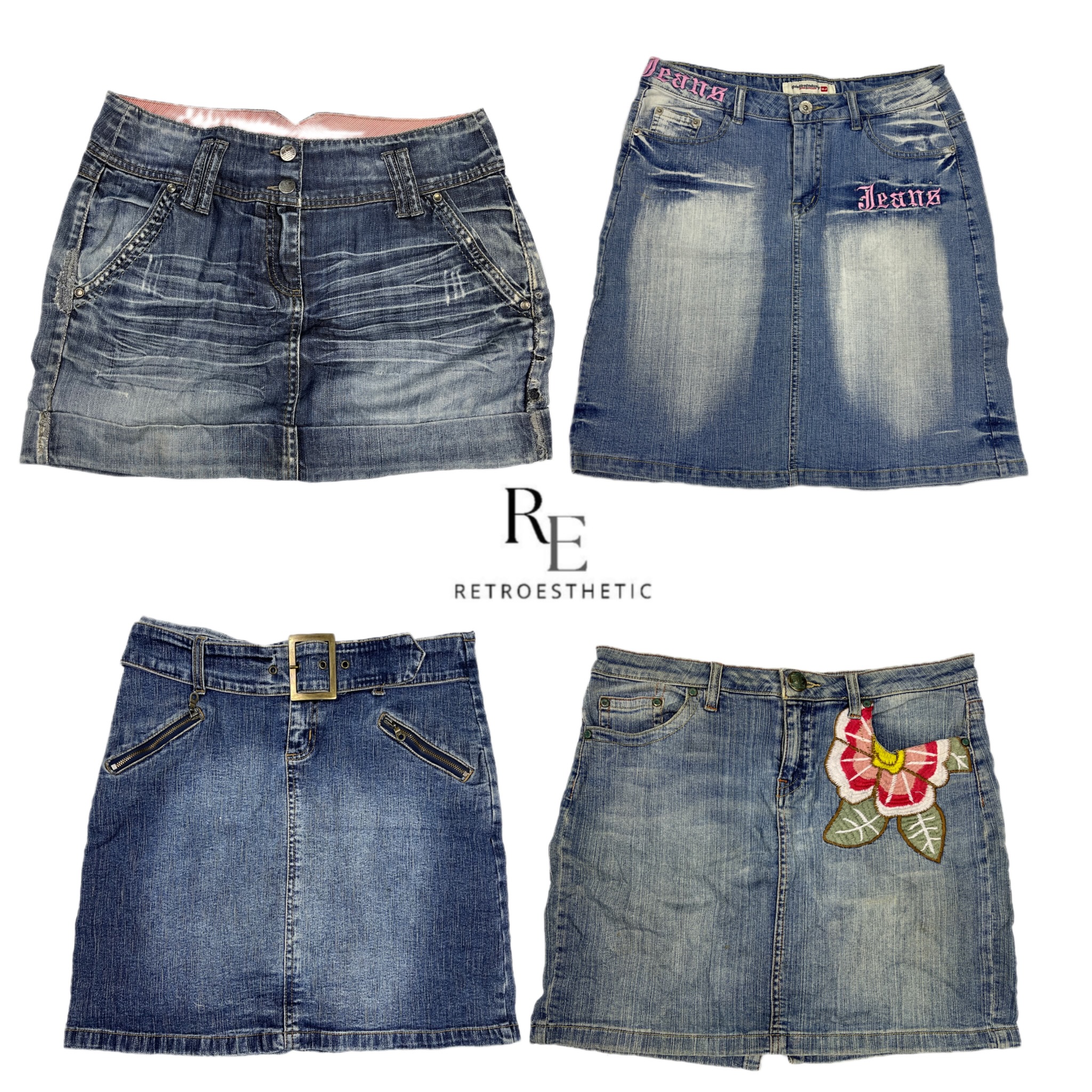 Y2K Britney Era Girl Denim Midi Skirts RE -2657