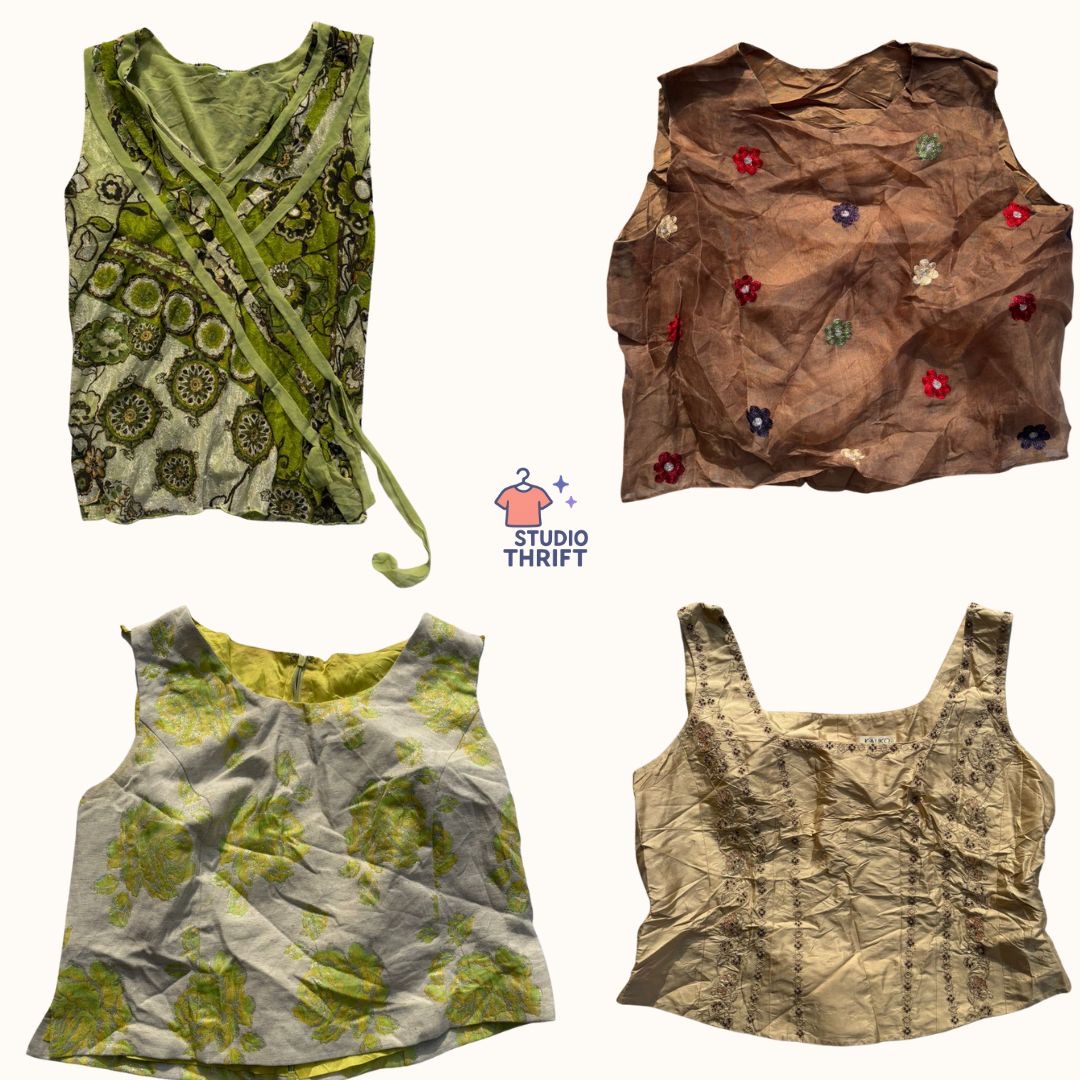 Y2K Boho Tank Tops Bundle: Embroidered, Beaded & S..