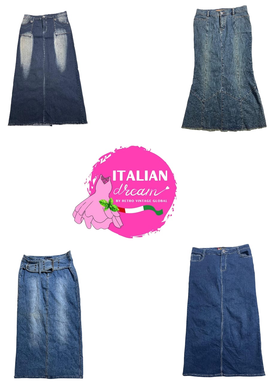 Y2K Dark Denim Long Skirts