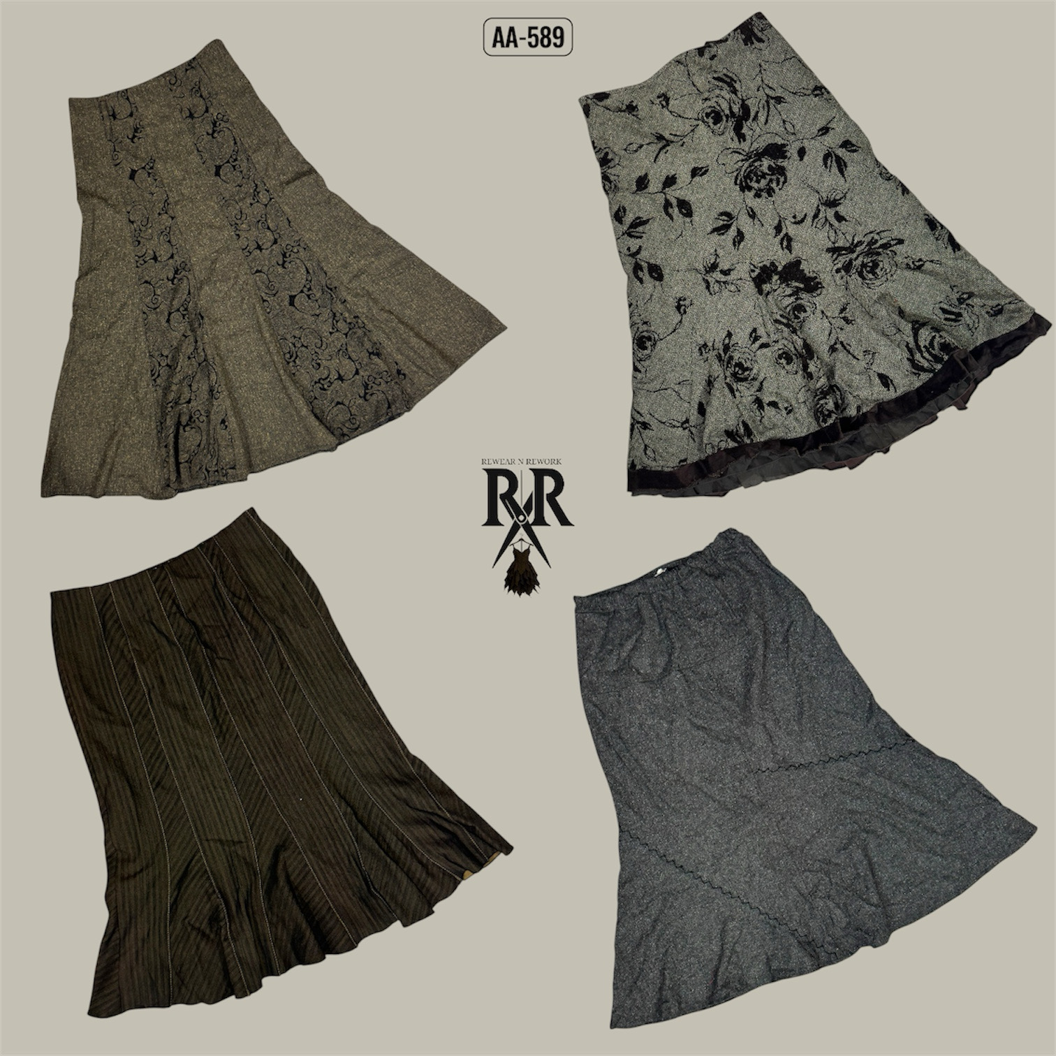 Y2K Unique Wool Mix Skirts (AA-589)