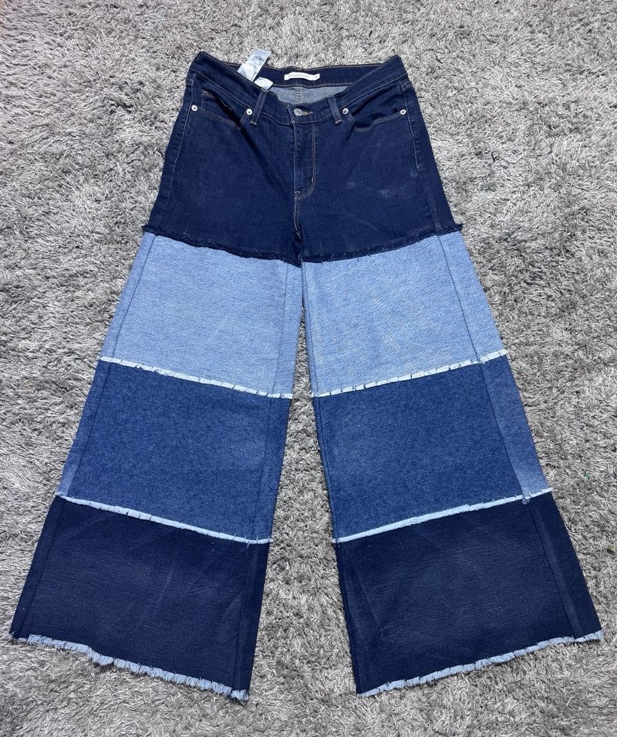 Upcycled Levi’s Multi Patch Toned Jeans
