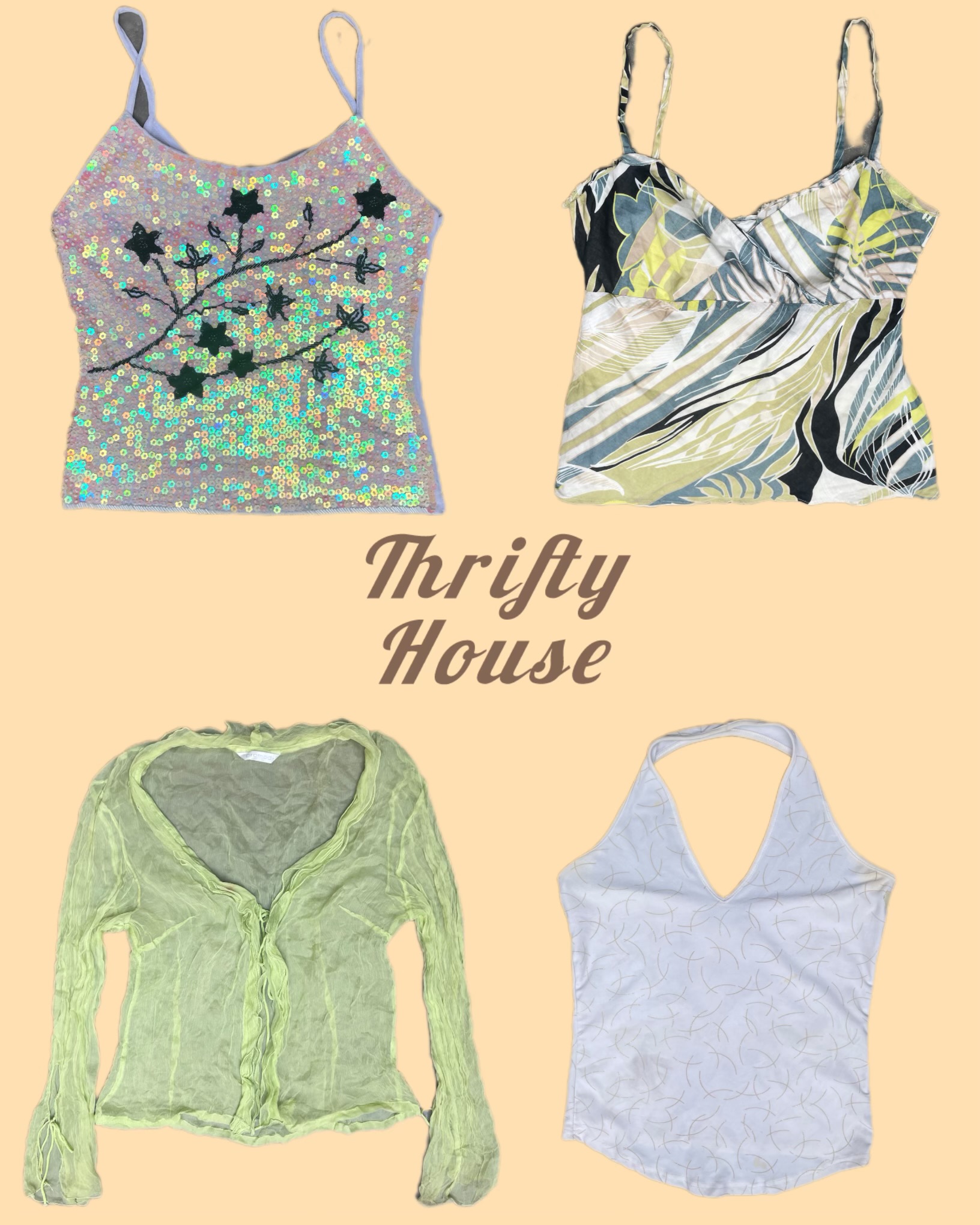 Star-Spangled Tropical Sheer Chic Mix Y2k Top(TH/0..