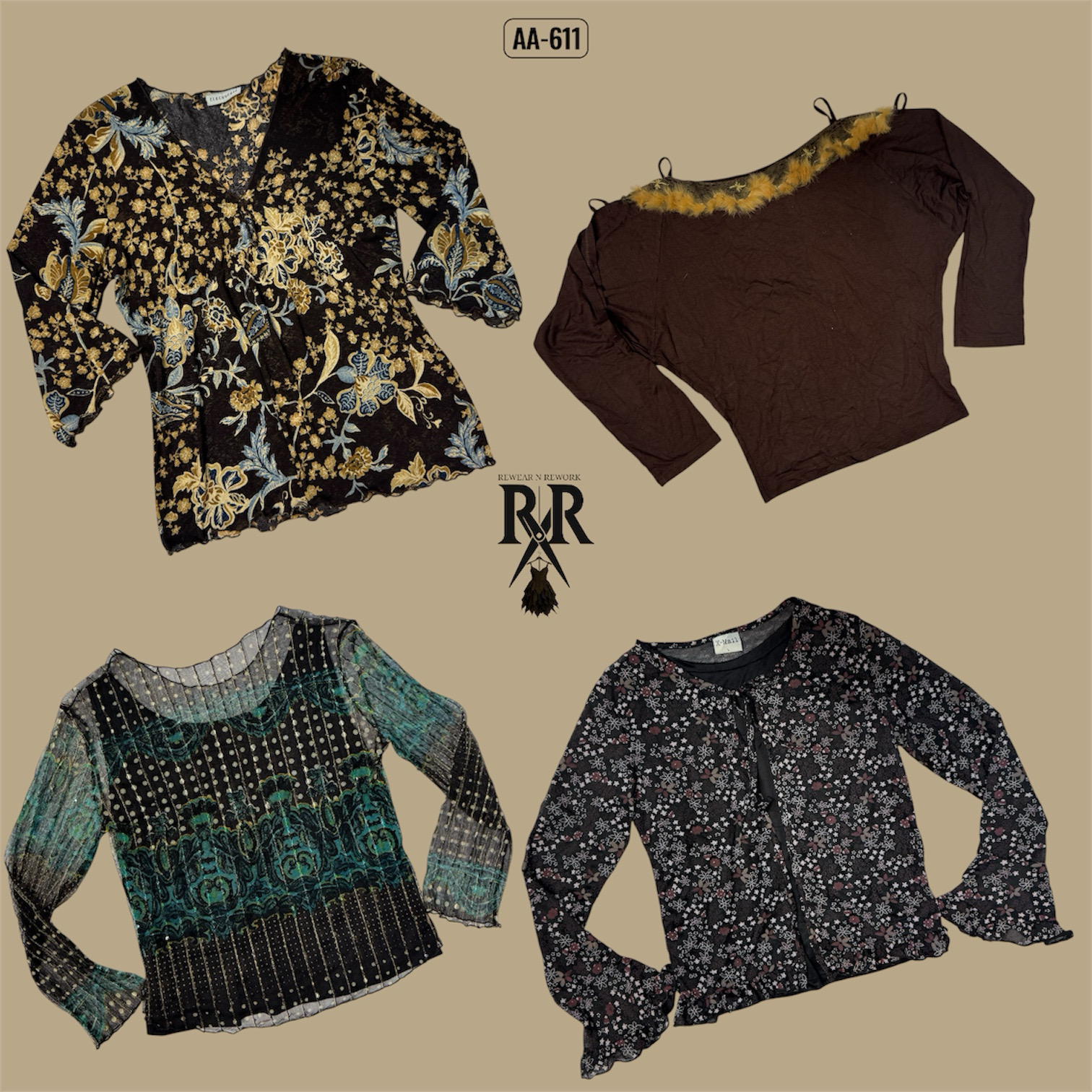 Y2K Earthy Grunge Full Sleeve Tops (AA-611)