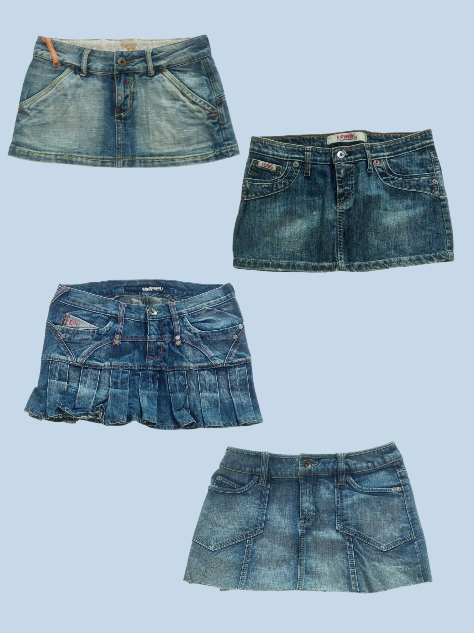 Mini gonne in denim Y2k