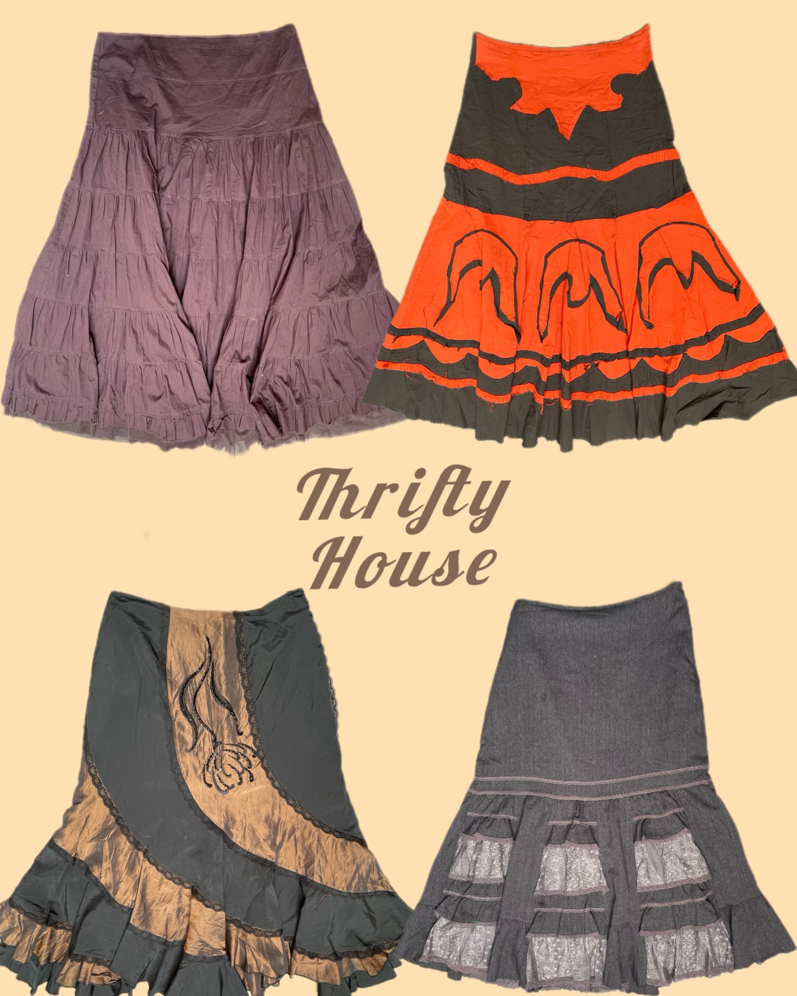 Gonna lunga maxi colore terra Y2k (TH/014)