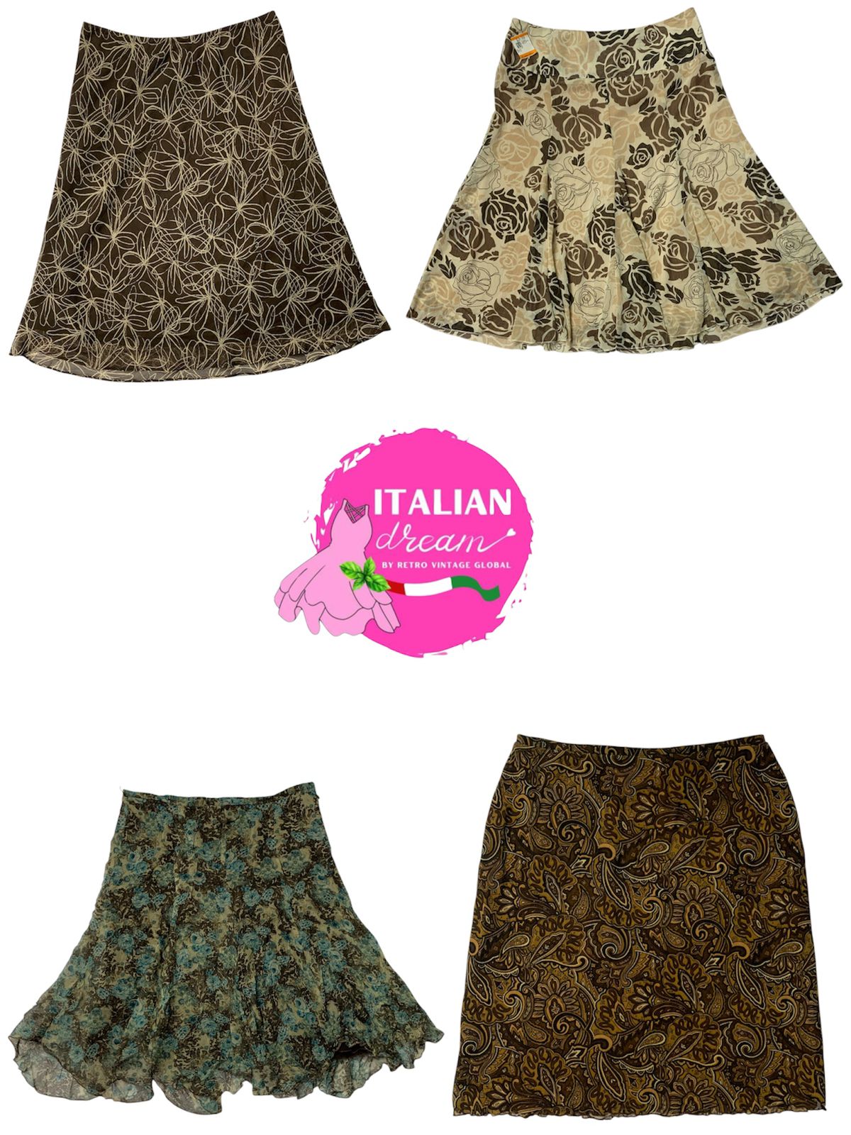 Gonne in poliestere tonalità terra Y2k
