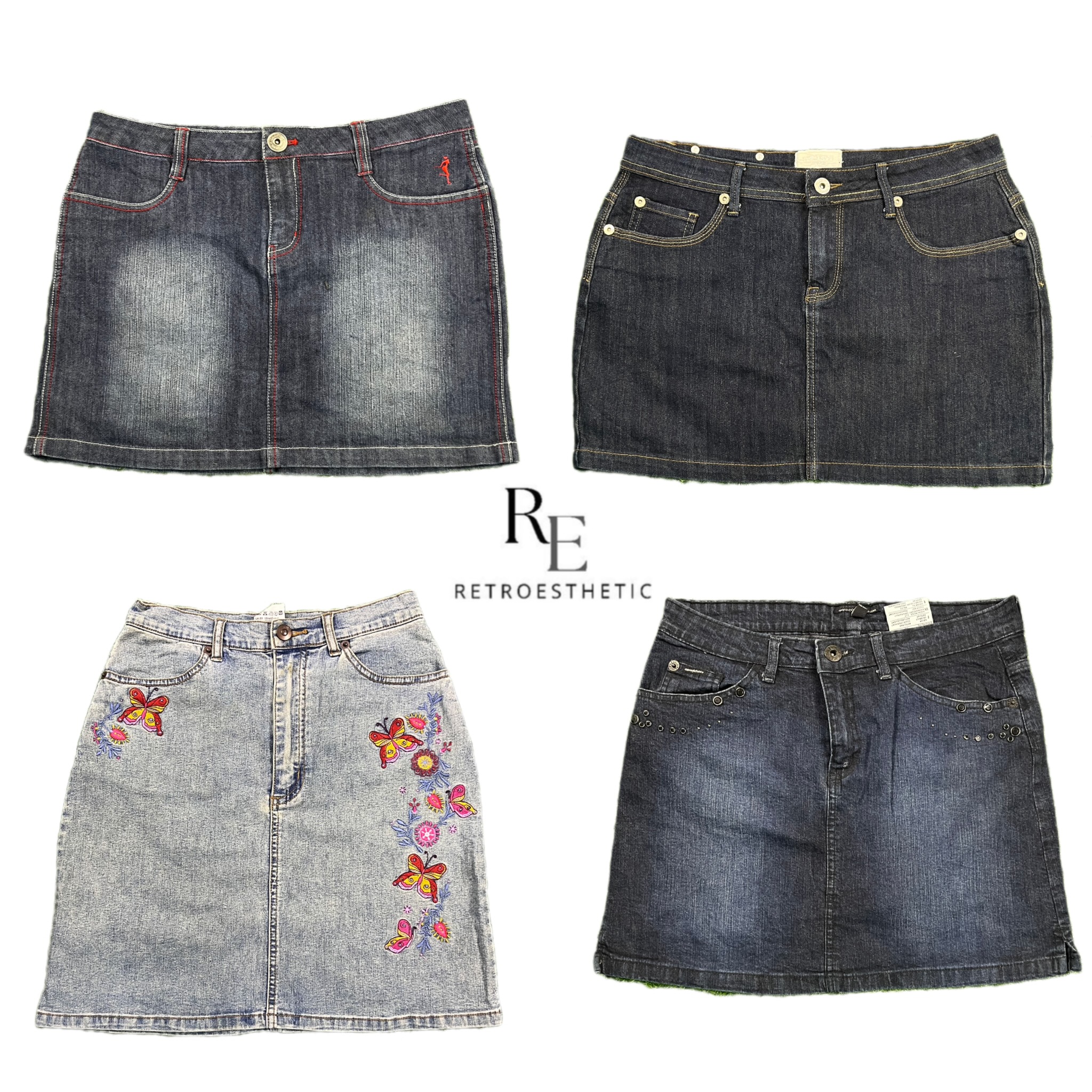 Gonna Mini in Denim Cyber Gitl Era Y2K RE-2677