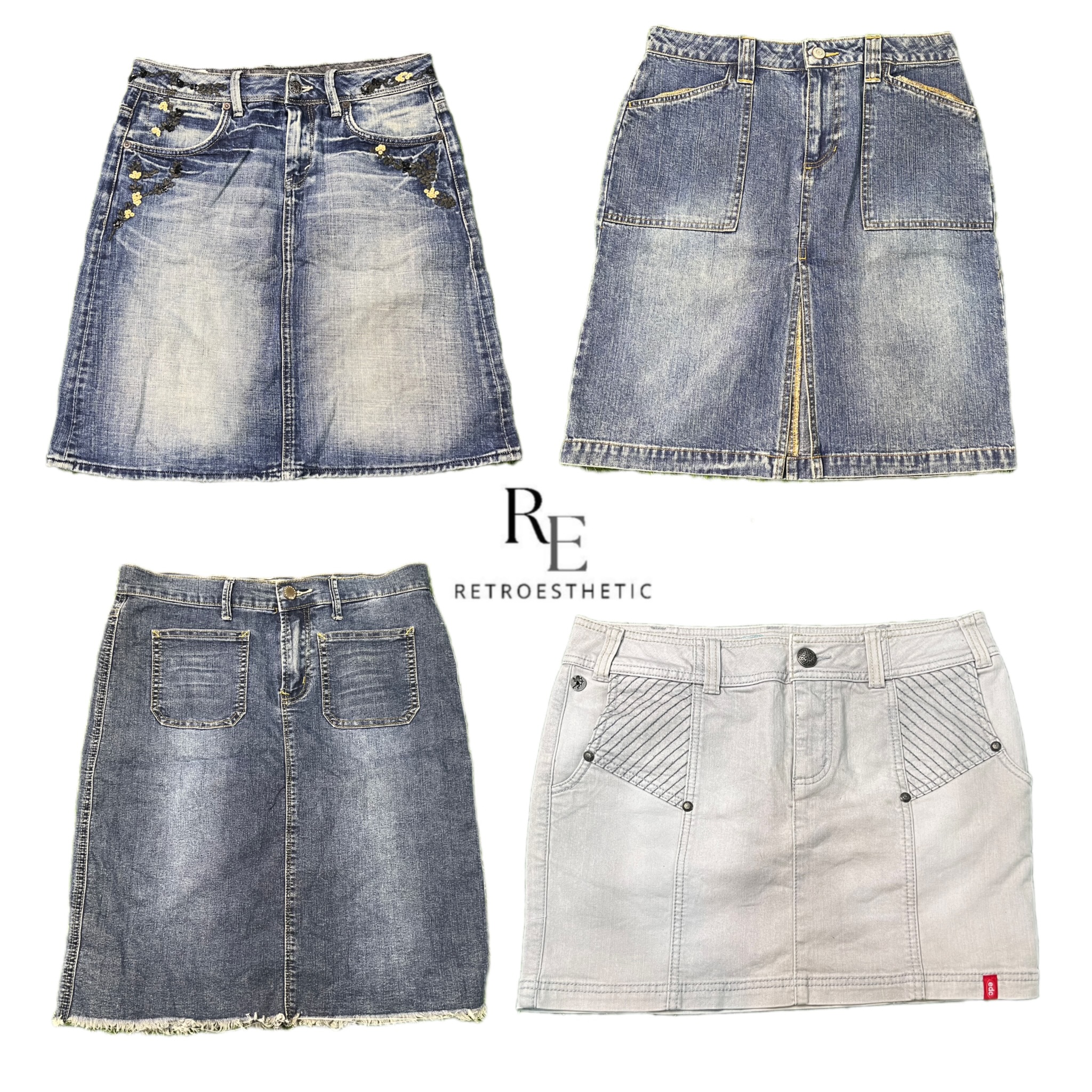 Gonna midi in denim Y2K NYC IT Girl RE-2671