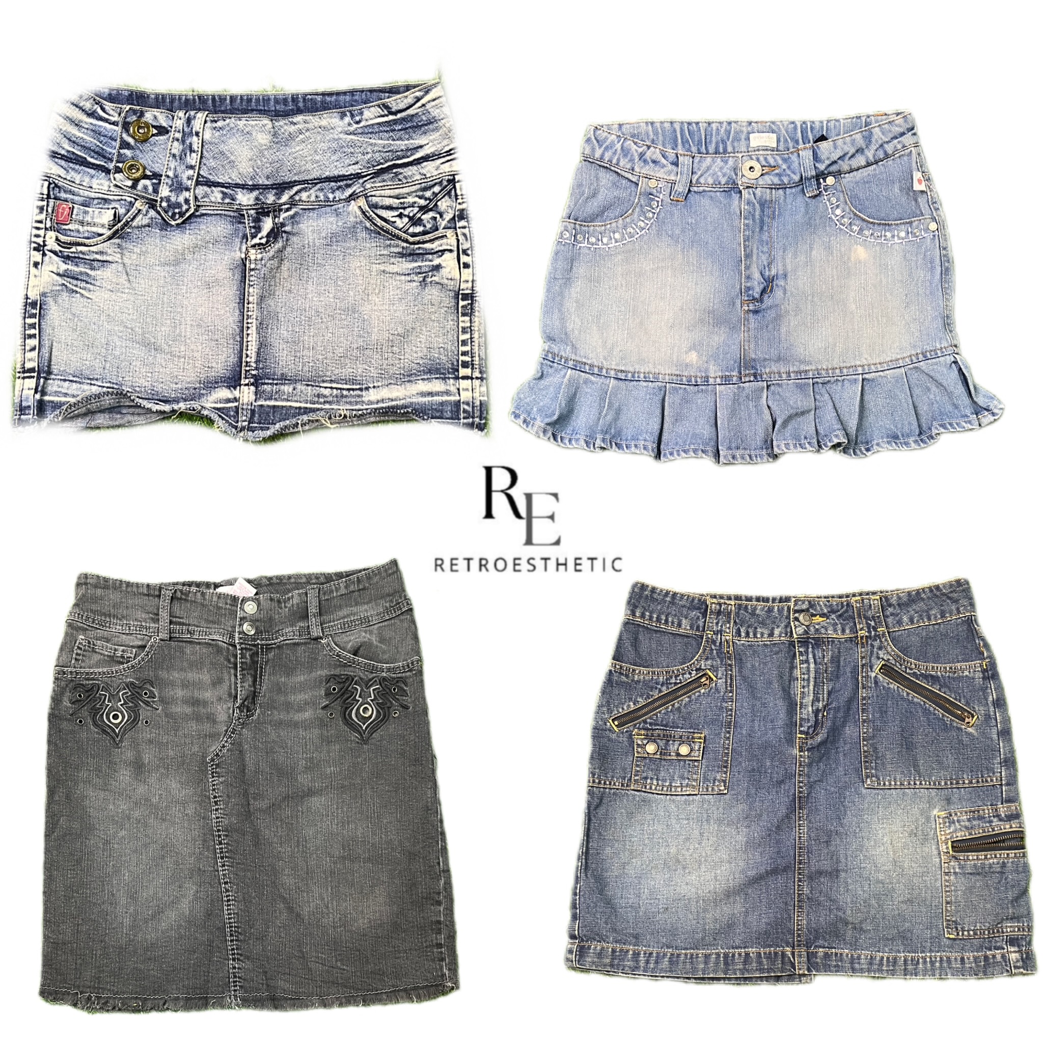 Gonne Mini in Denim Cyber Girl Era Y2K RE-2672
