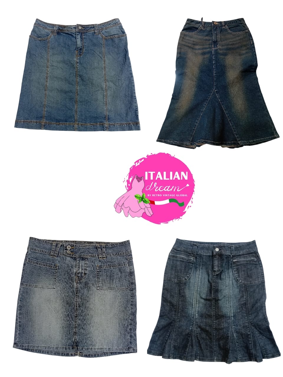 Gonna mini in denim unica Y2K