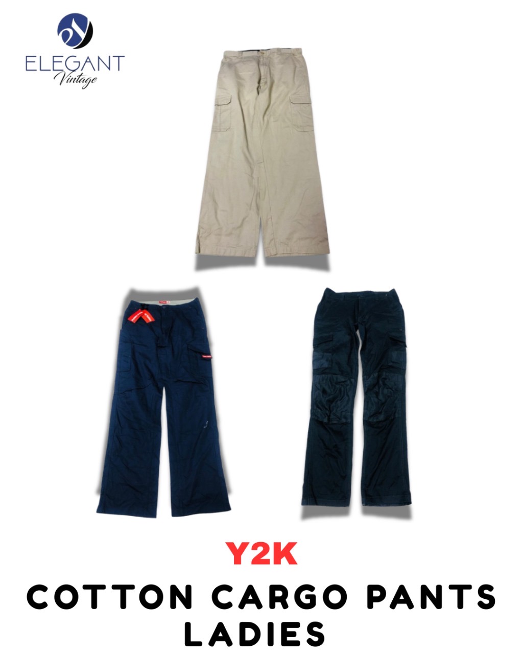 Y2K Cotton Cargo Pants - EV1765
