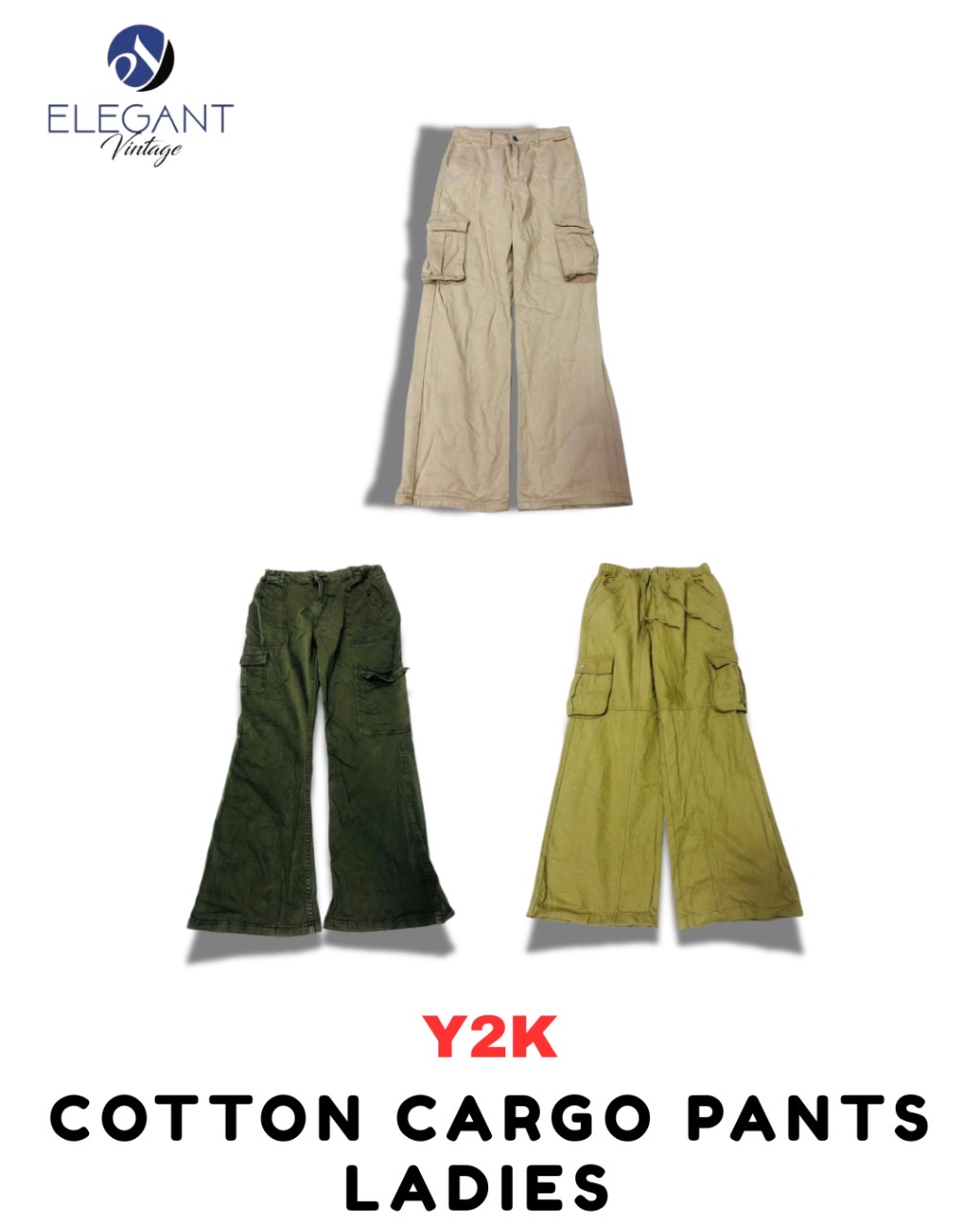 Y2K Cotton Cargo Pants Ladies - EV1768