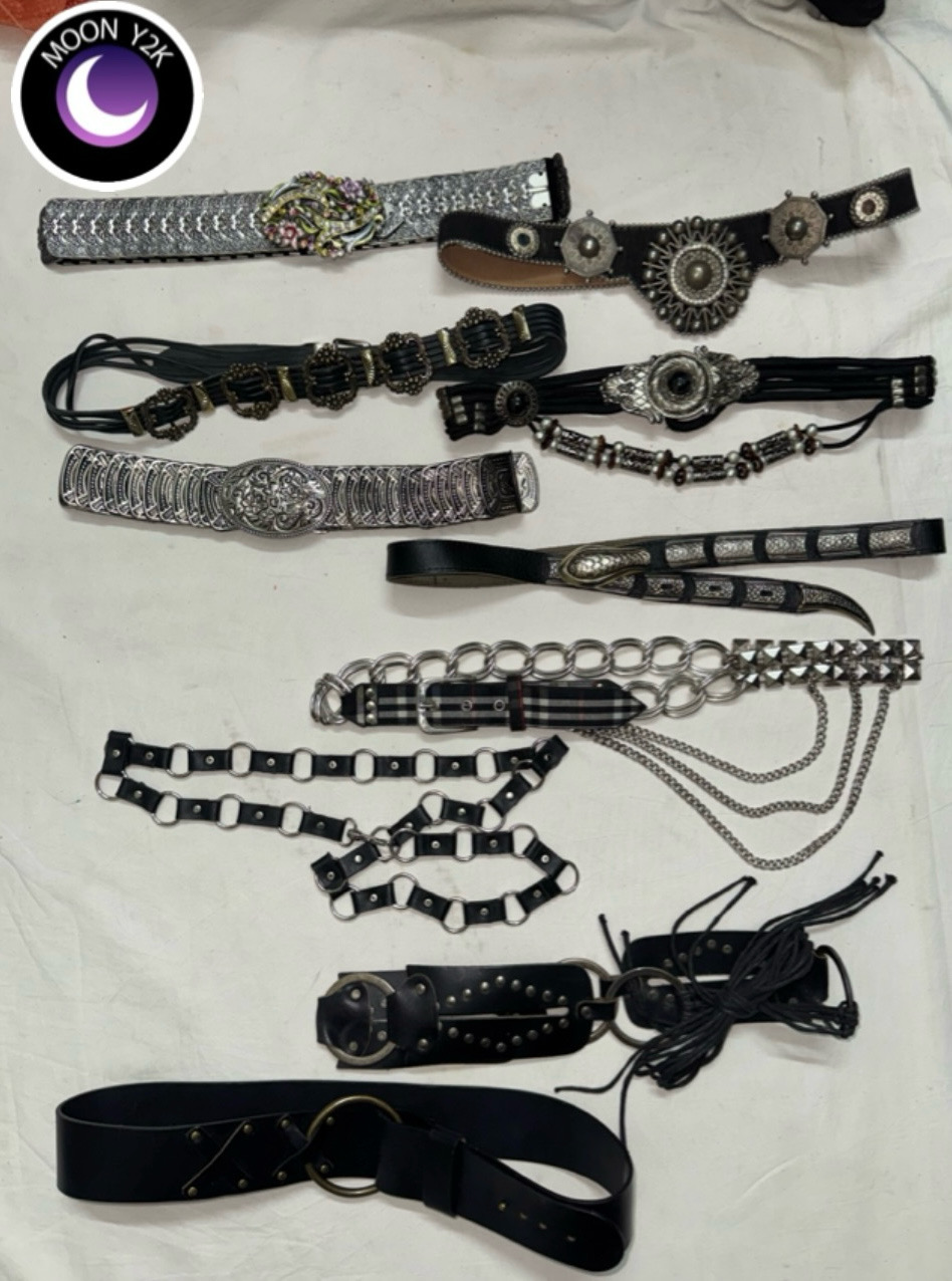 Y2k Gothic Punk Leather Belts