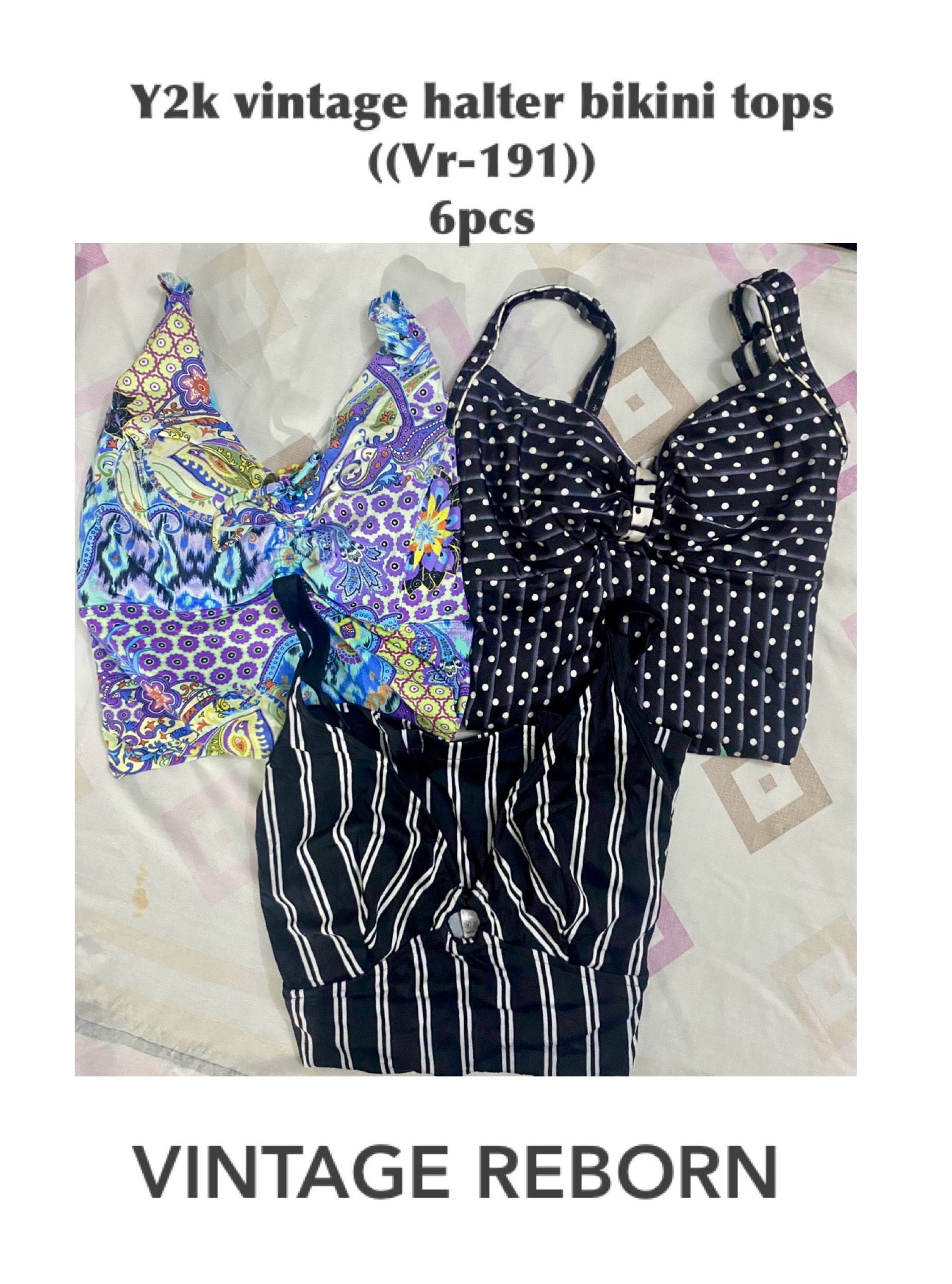 Y2K Beach Club: Vintage Halter & Bikini Bundle (VR..