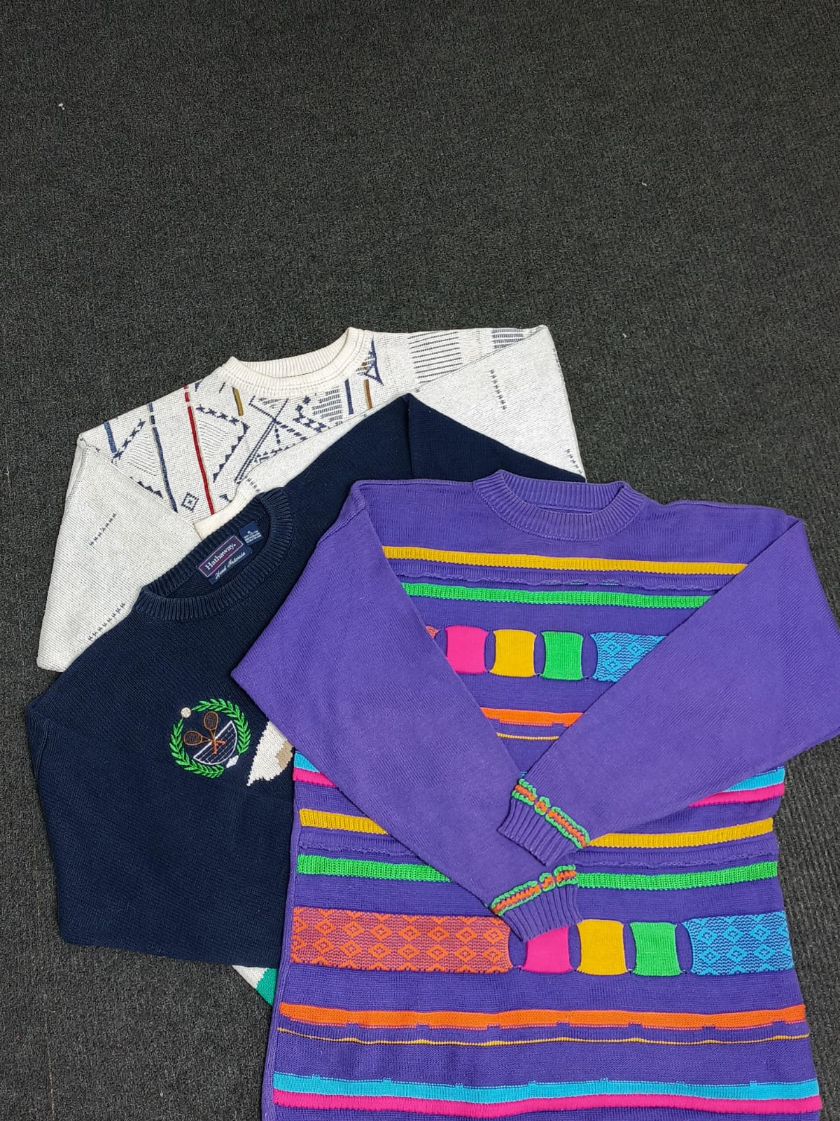 Coogi Style Sweater | 3D Knit Pattern | Y2K Retro ..