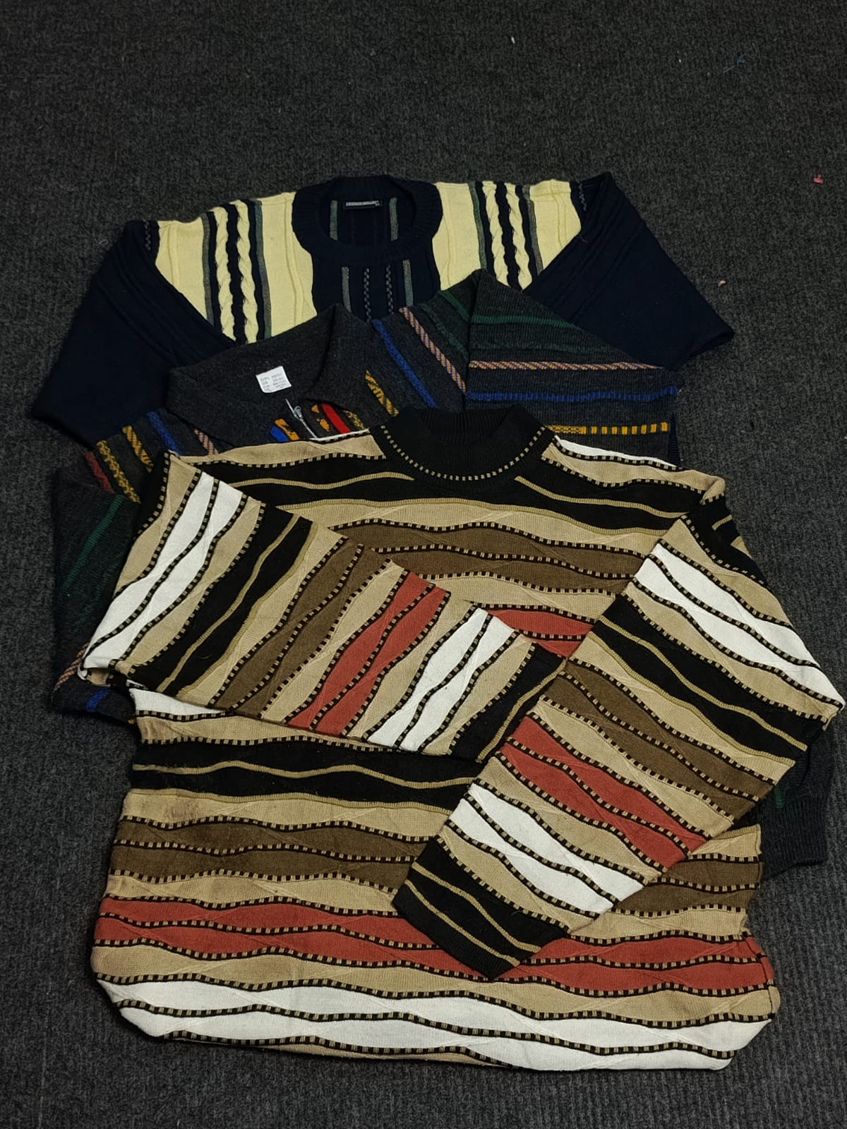 Coogi Style Sweater | 3D Knit Pattern | Y2K Retro ..