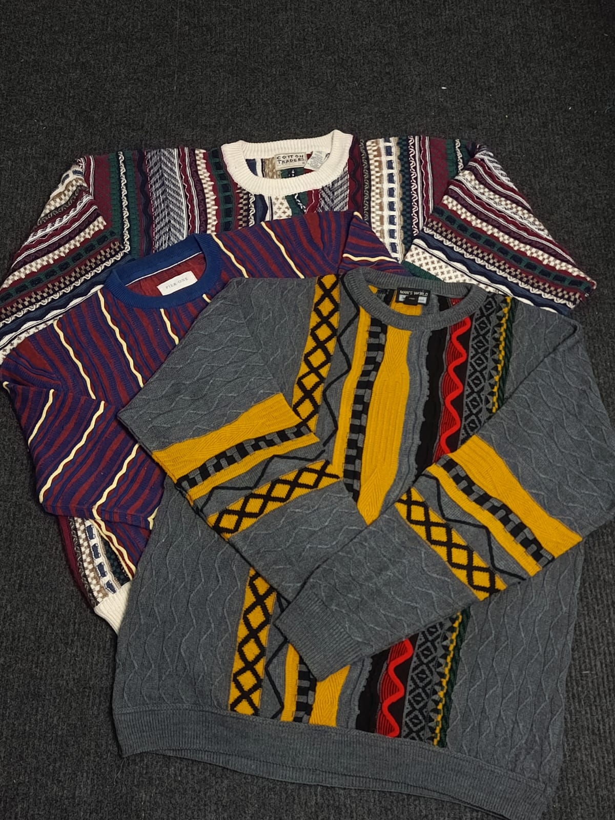 Coogi Style Sweater | 3D Knit Pattern | Y2K Retro ..