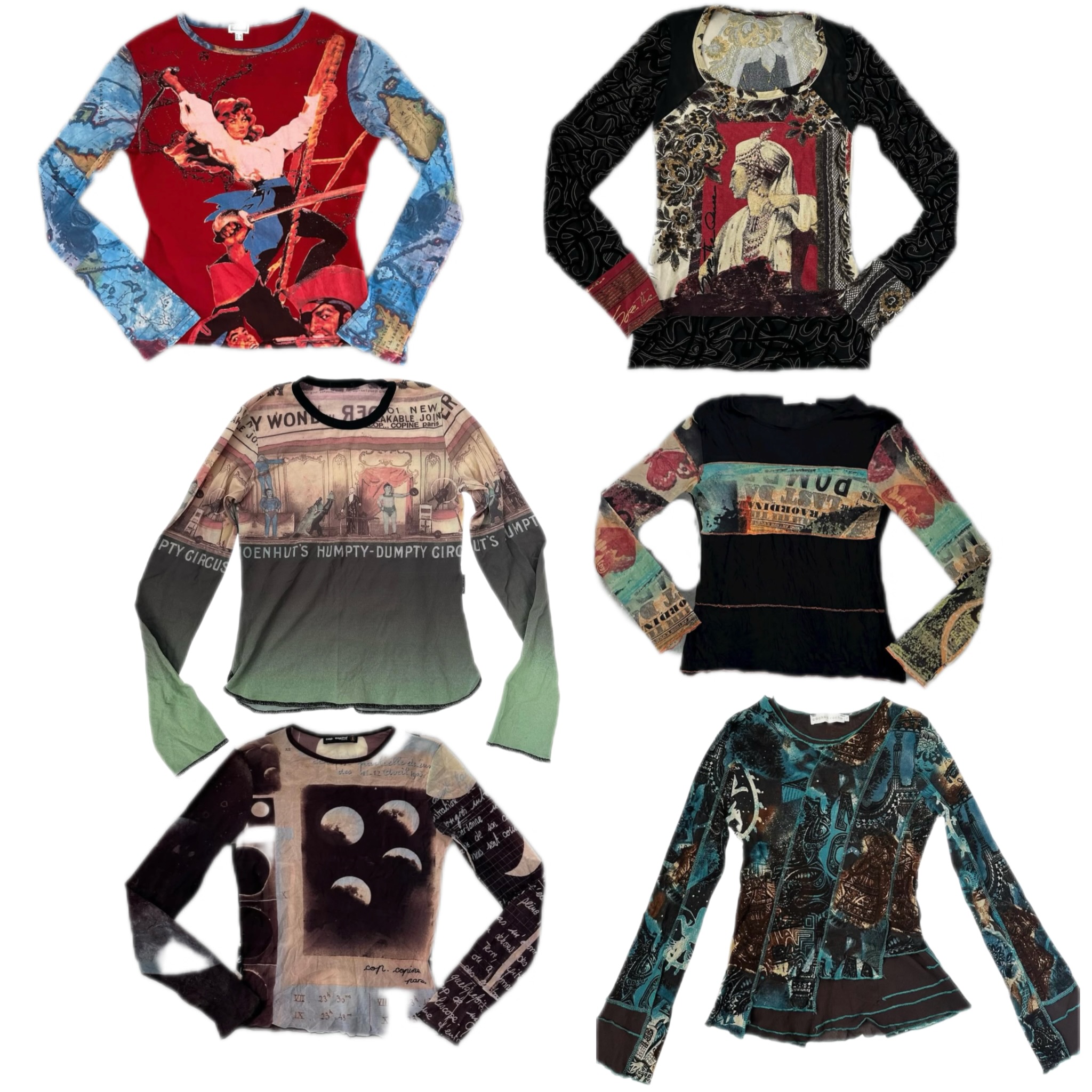 Y2K Euro Mesh Full Sleeves Tops