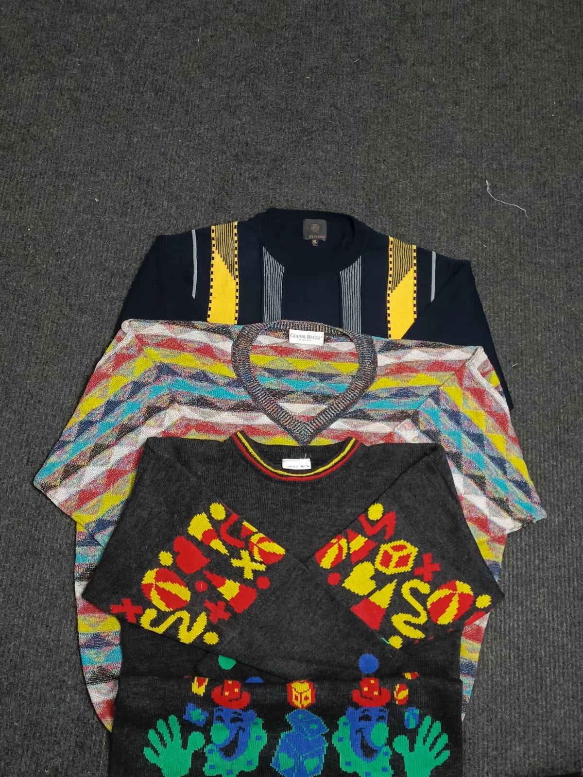 Coogi Style Sweater | 3D Knit Pattern | Y2K Retro ..