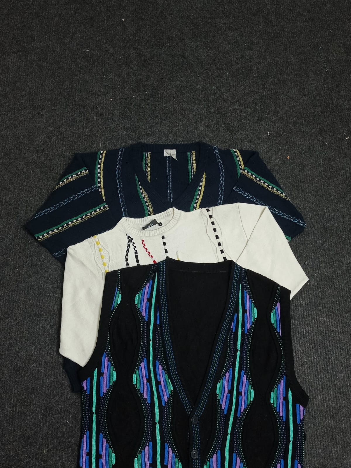 Coogi Style Sweater | 3D Knit Pattern | Y2K Retro ..