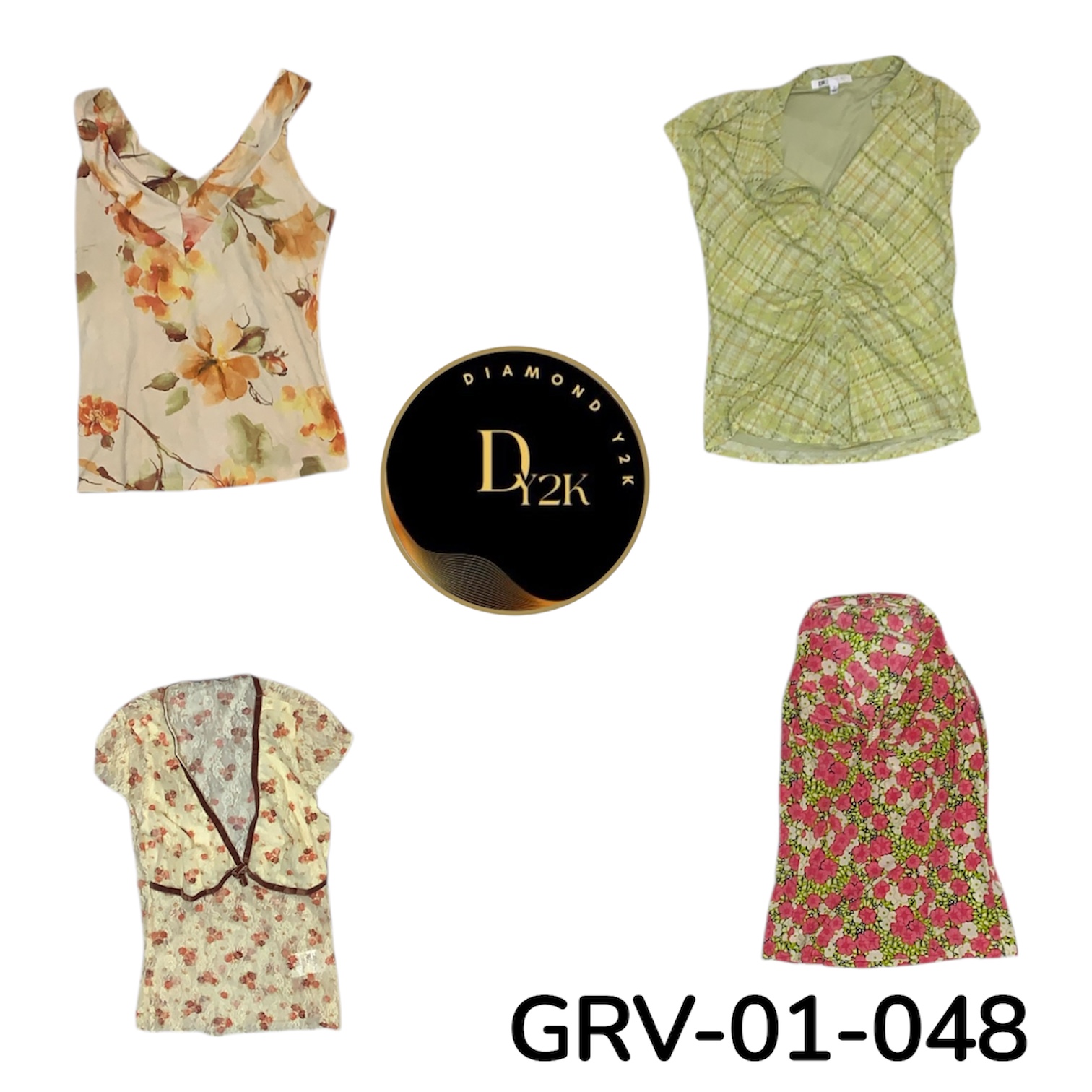 Y2K Slim Fit Short Sleeve Blouse – Vintage Look (G..