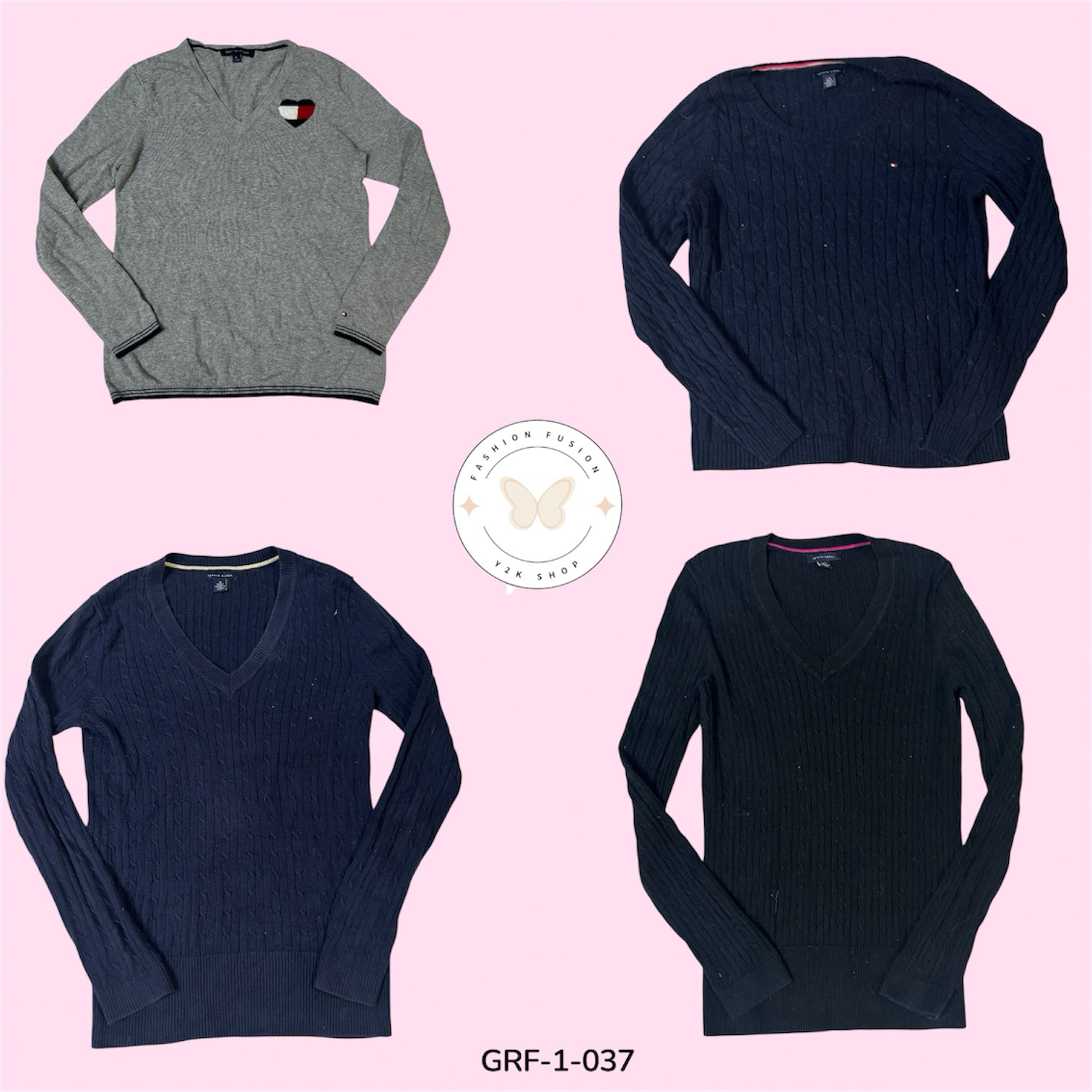 Y2K Tommy Hilfiger Knit Sweater – Retro Preppy Str..