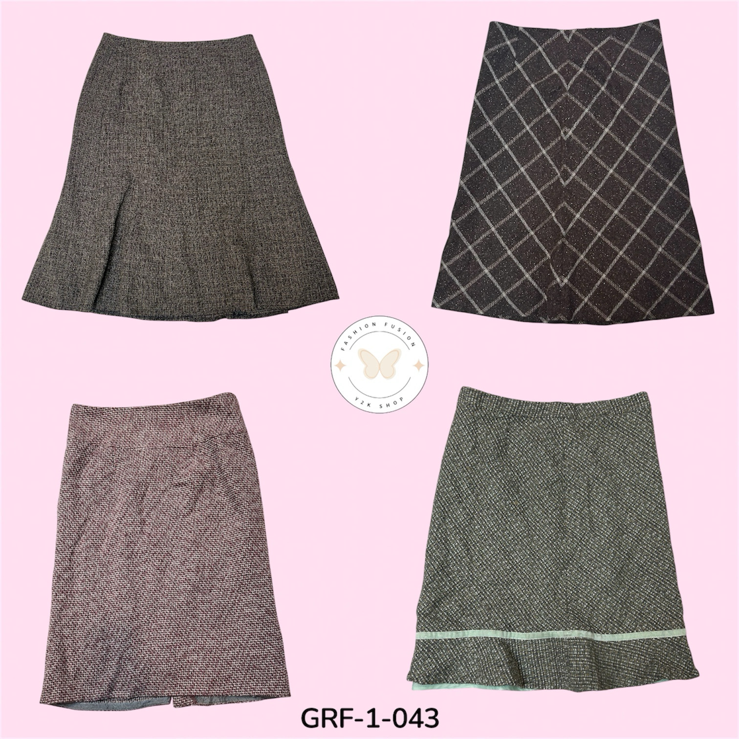 Y2K Wool Mini Skirt – Vintage Preppy Winter Style ..