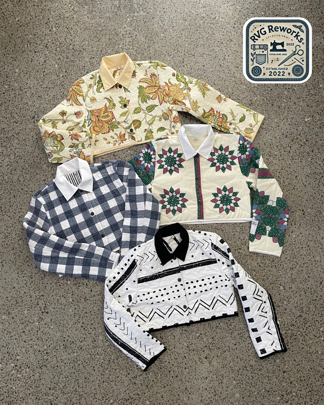 アップサイクルキルティングクロップドジャケット 25点