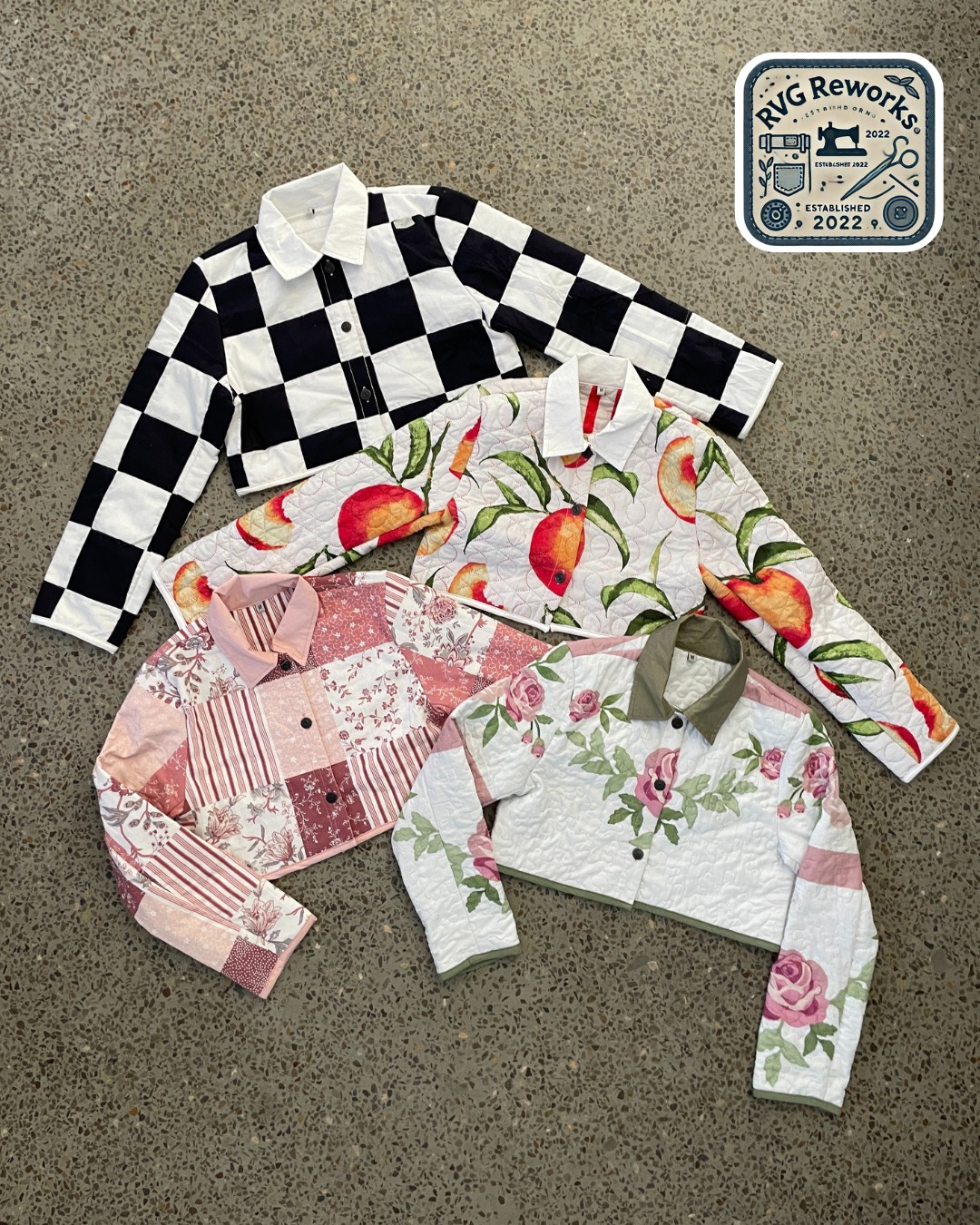 アップサイクルキルティングクロップドジャケット 18 pcs