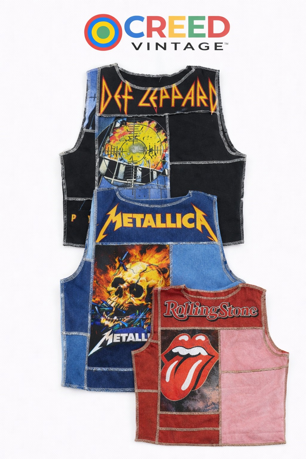 CR1119  Upcycled Graphic Patch Tank Top