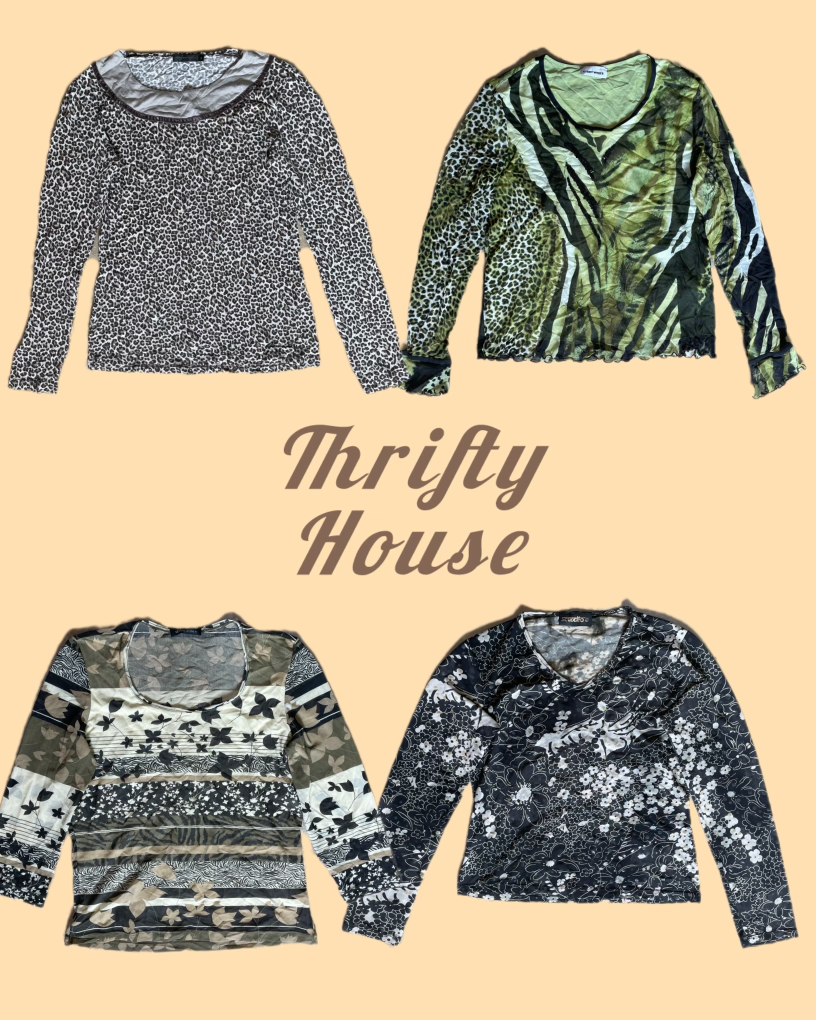 Retro + Animal Print Y2k Tops(TH/092)