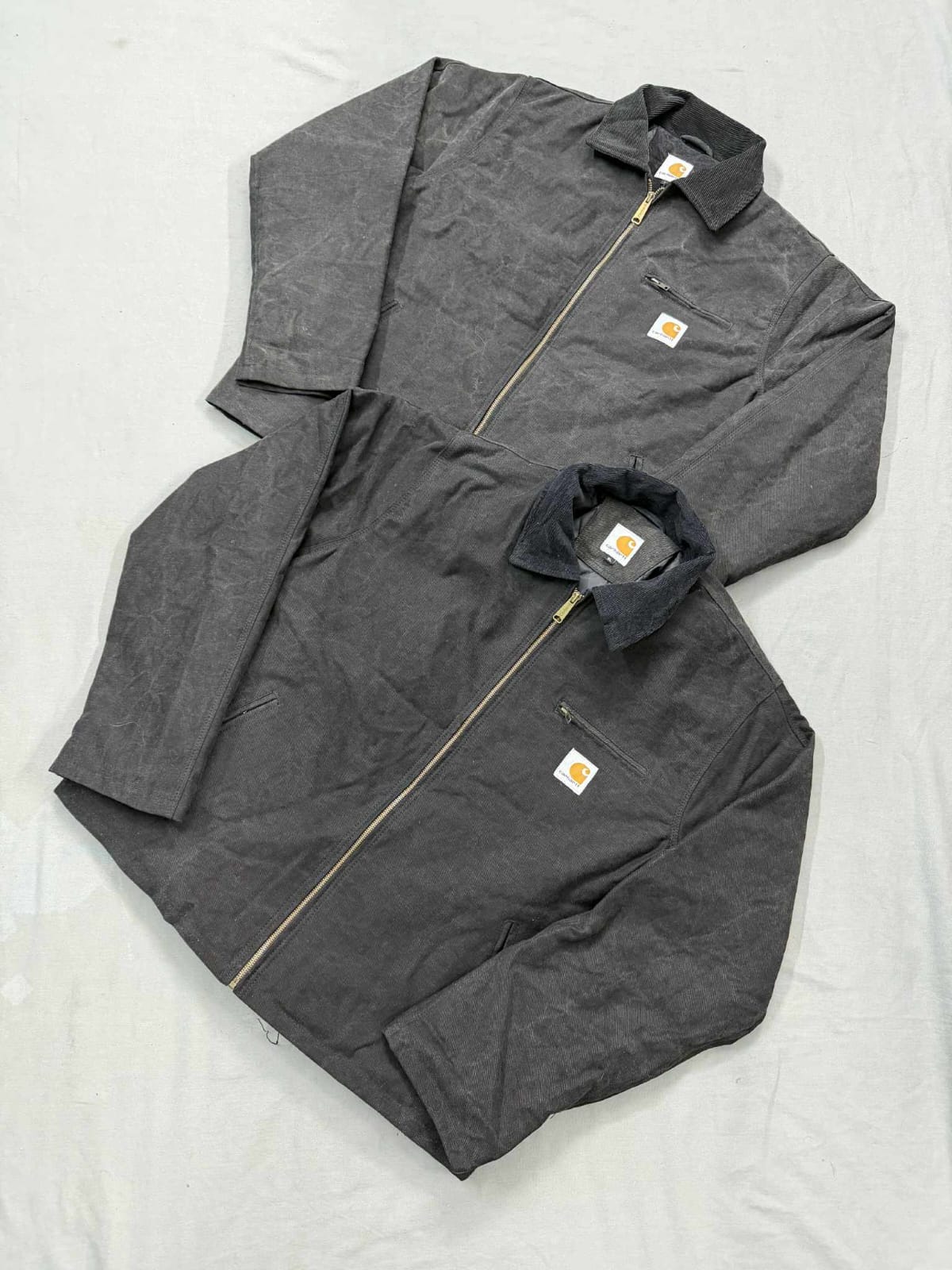 Carhartt acid wash rework style black hooded jacke..